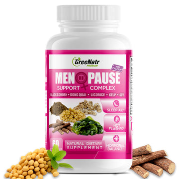 GreeNatr Menopause Supplements for Women - Perimenopause Supplements Women with Dong Quai & Black Cohosh for Menopause Hot Flashes - Menopause Support for Sleep Quality & Hormone Balance - 60 Caps GreeNatr buy supplements canada