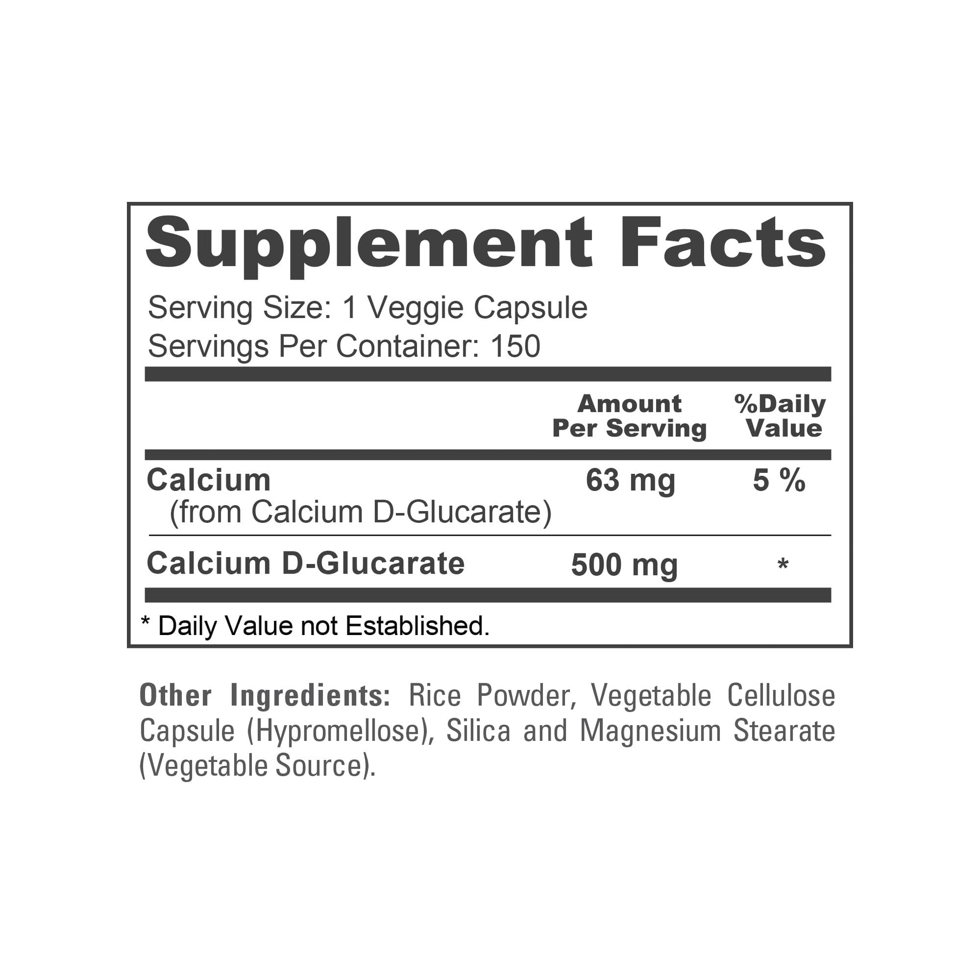 NusaPure Calcium D-Glucarate 500 mg 150 Veggie Caps, Vegan, Non-GMO, Gluten-Free NusaPure buy supplements canada
