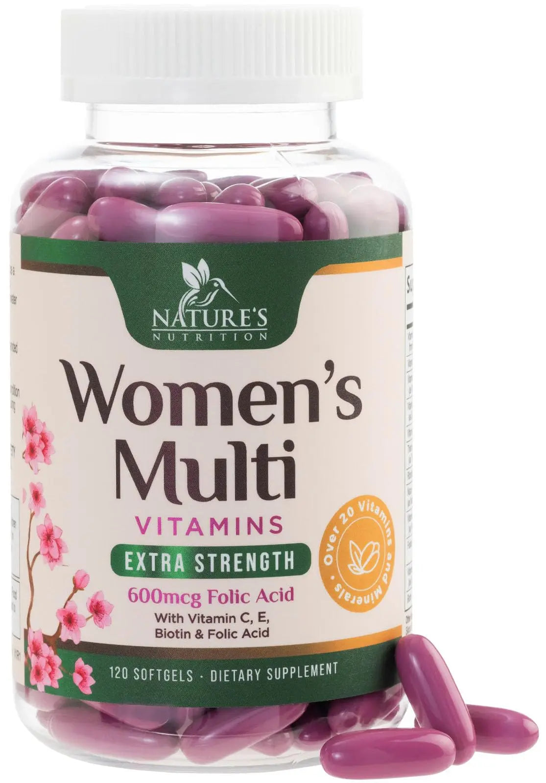 Multivitamin for Women - Complete Daily Womens Multivitamins with Calcium, Folic Acid, Vitamin A, C, D, E, & B Vitamins Nature's Nutrition buy supplements canada