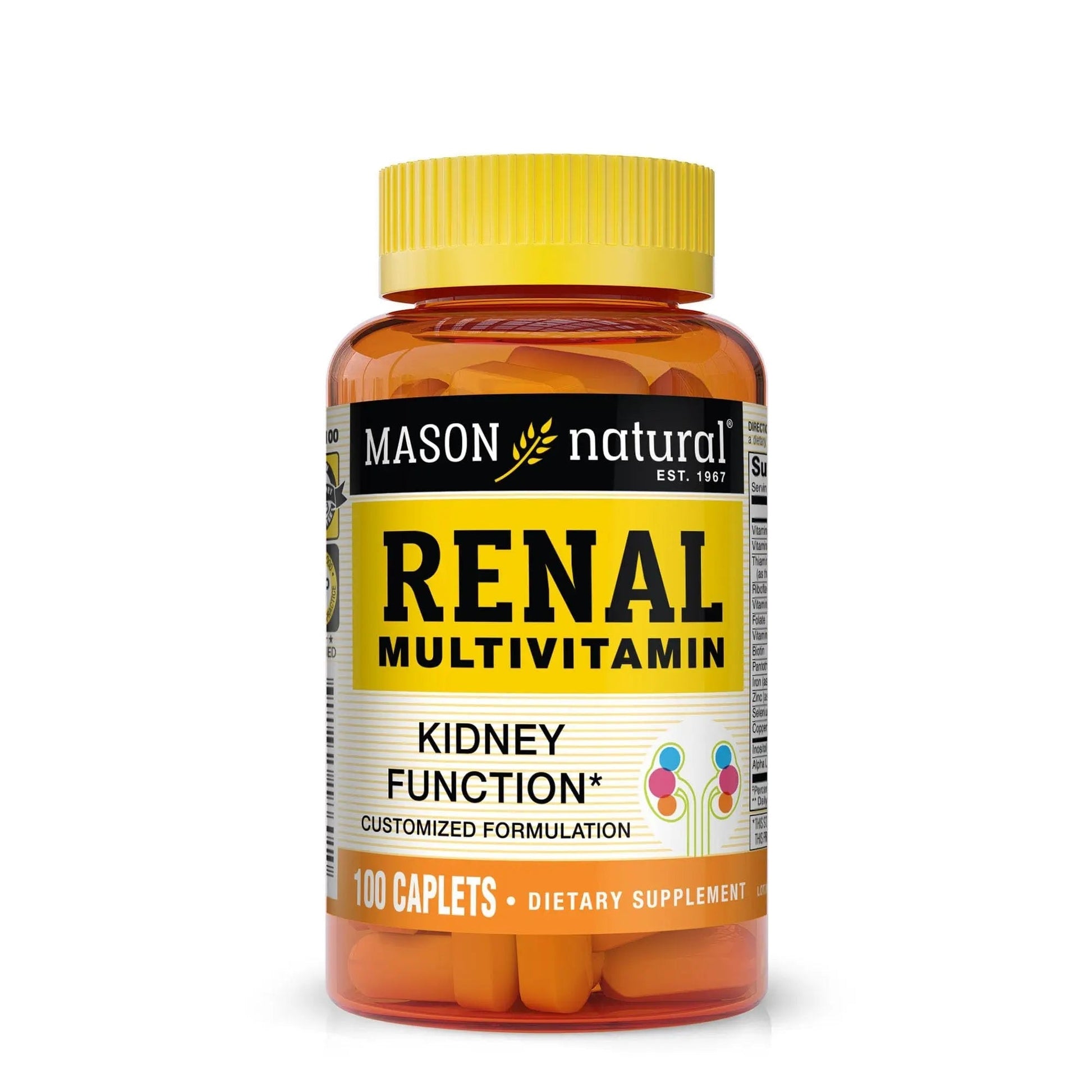 MASON NATURAL Renal Multivitamin, with ALA, Biotin, & B Vitamins for Daily Support,100 Caplets MASON NATURAL buy supplements canada