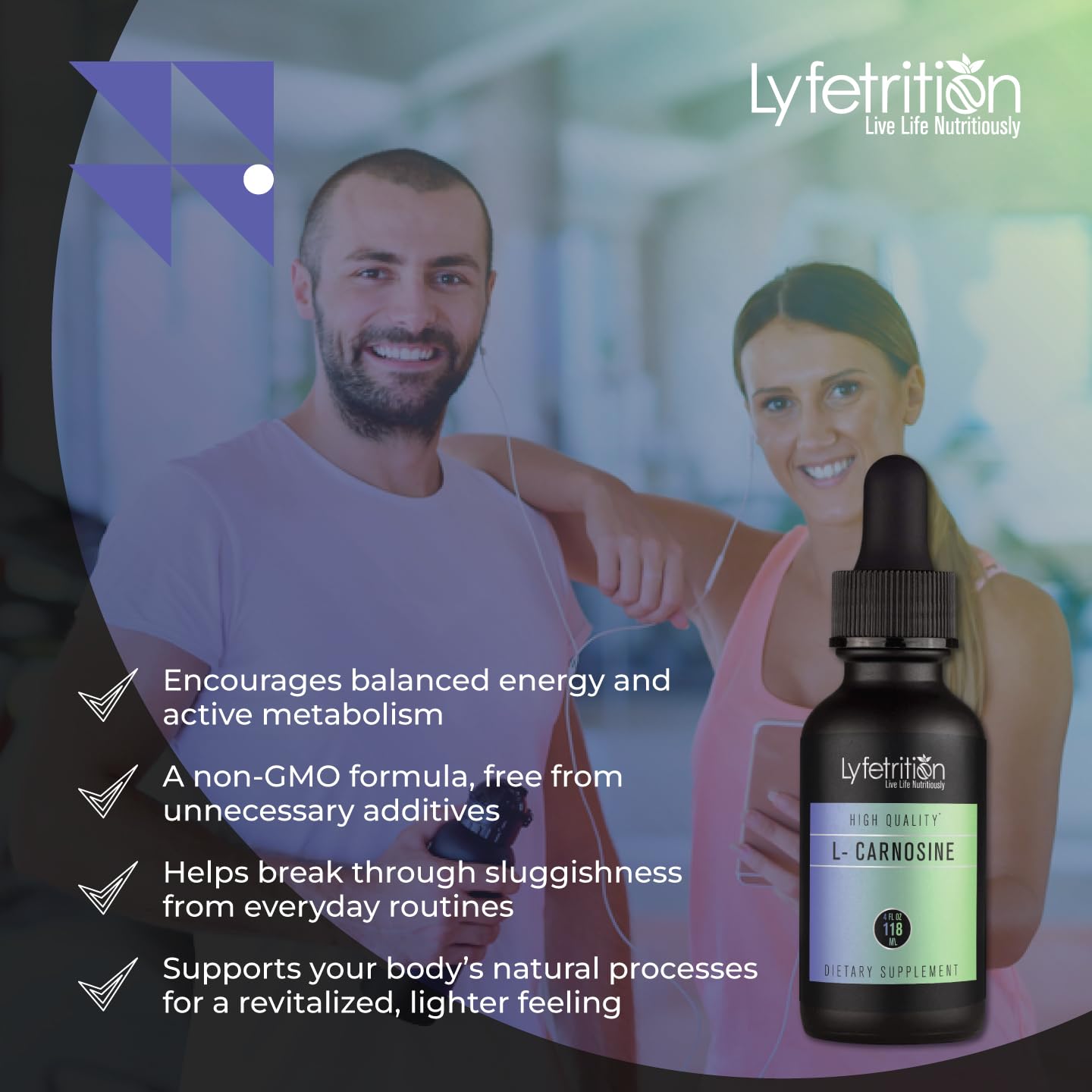Lyfetrition L-Carnosine Liquid Supplement 118 ml, 4 FL Oz Liquid, 220 Servings, Made in USA, Quick Absorption, Potent Ingredients, Non-GMO Lyfetrition buy supplements canada