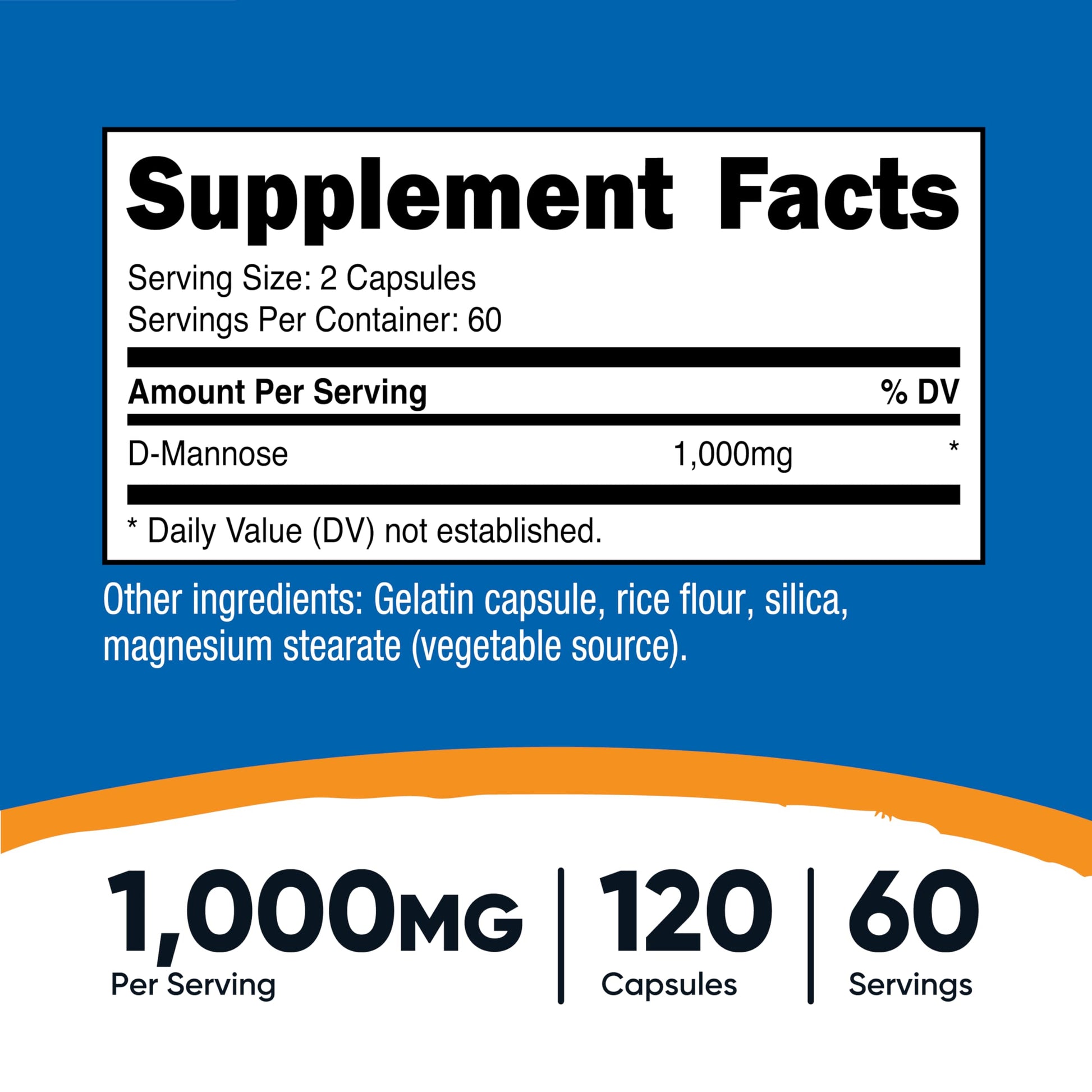 Nutricost D-Mannose 1000mg Per Serving, 120 Capsules - 500mg Per Capsule, Urinary Tract Health, Non-GMO and Gluten Free Nutricost buy supplements canada
