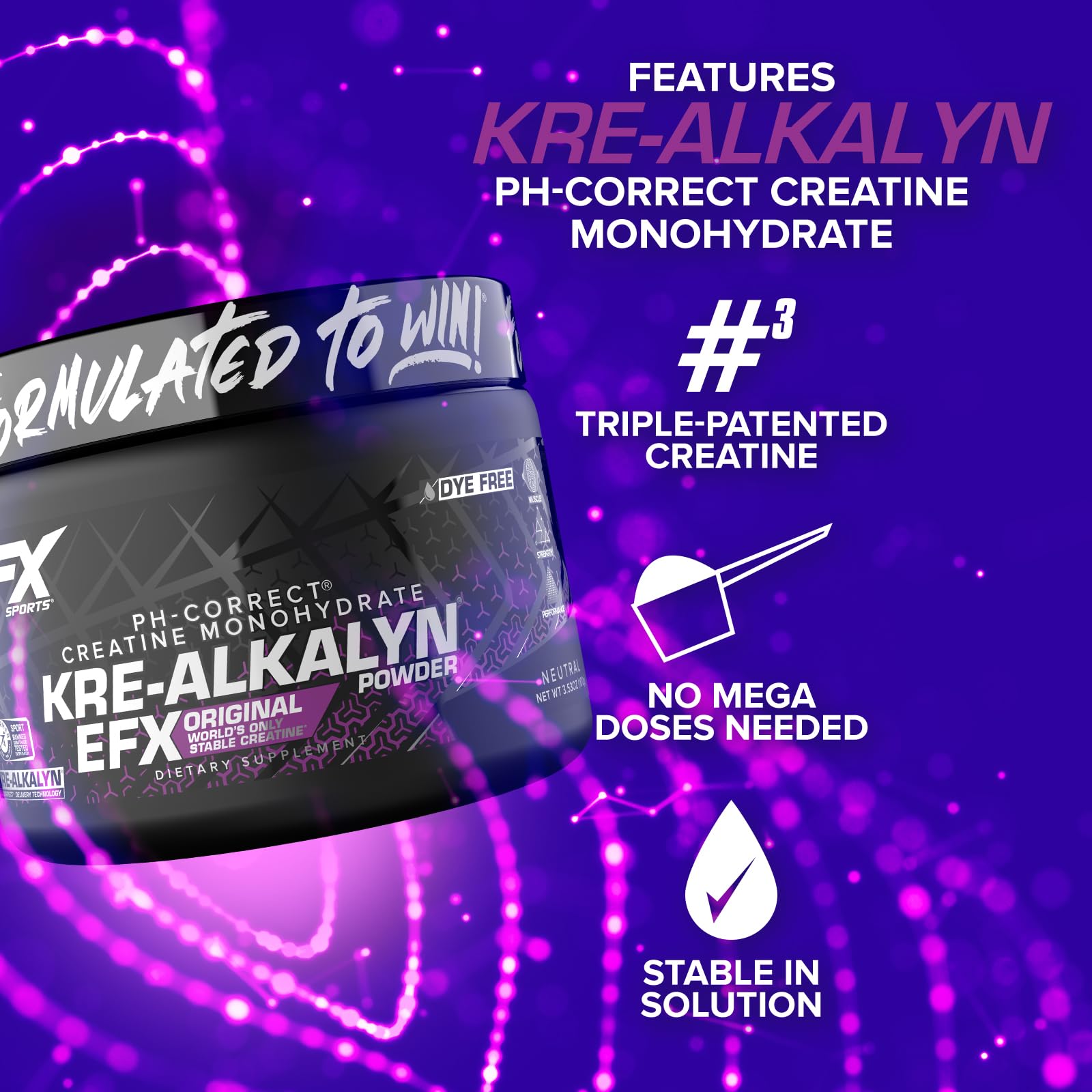 EFX Sports Kre-Alkalyn EFX Powder | pH Correct Creatine Monohydrate Powder Supplement | Strength, Muscle Growth & Performance | 66 Servings (Unflavored) EFX Sports buy supplements canada