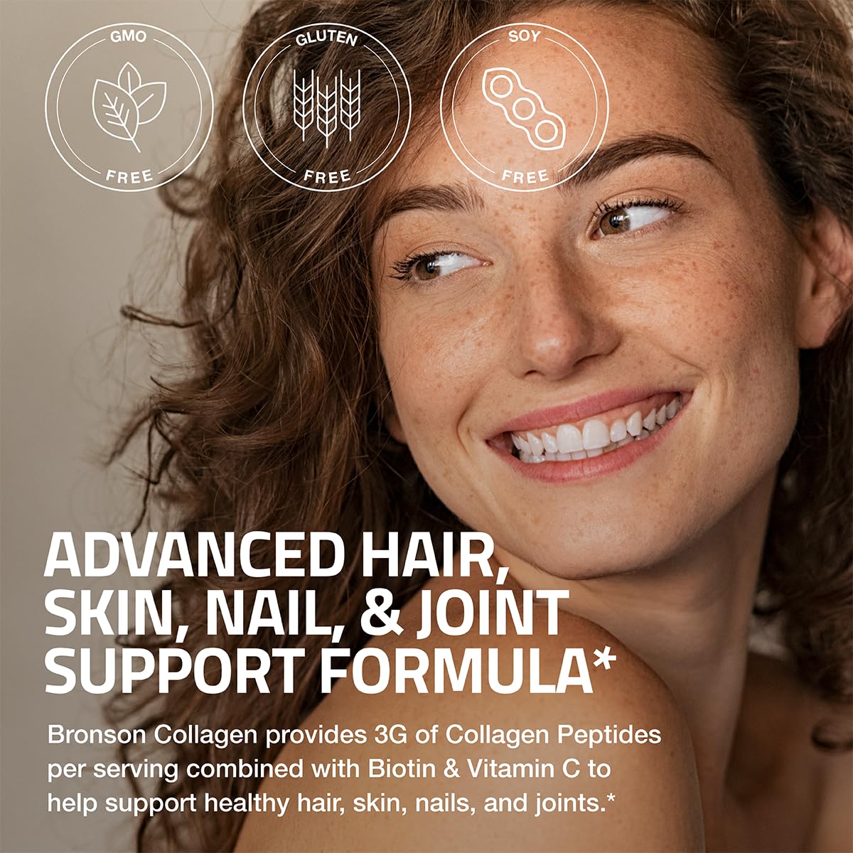 Bronson Collagen Peptides 3000mg (per Serving) with Biotin & Vitamin C - for Hair, Skin & Nails Support, Non-GMO, 90 Tablets Bronson buy supplements canada