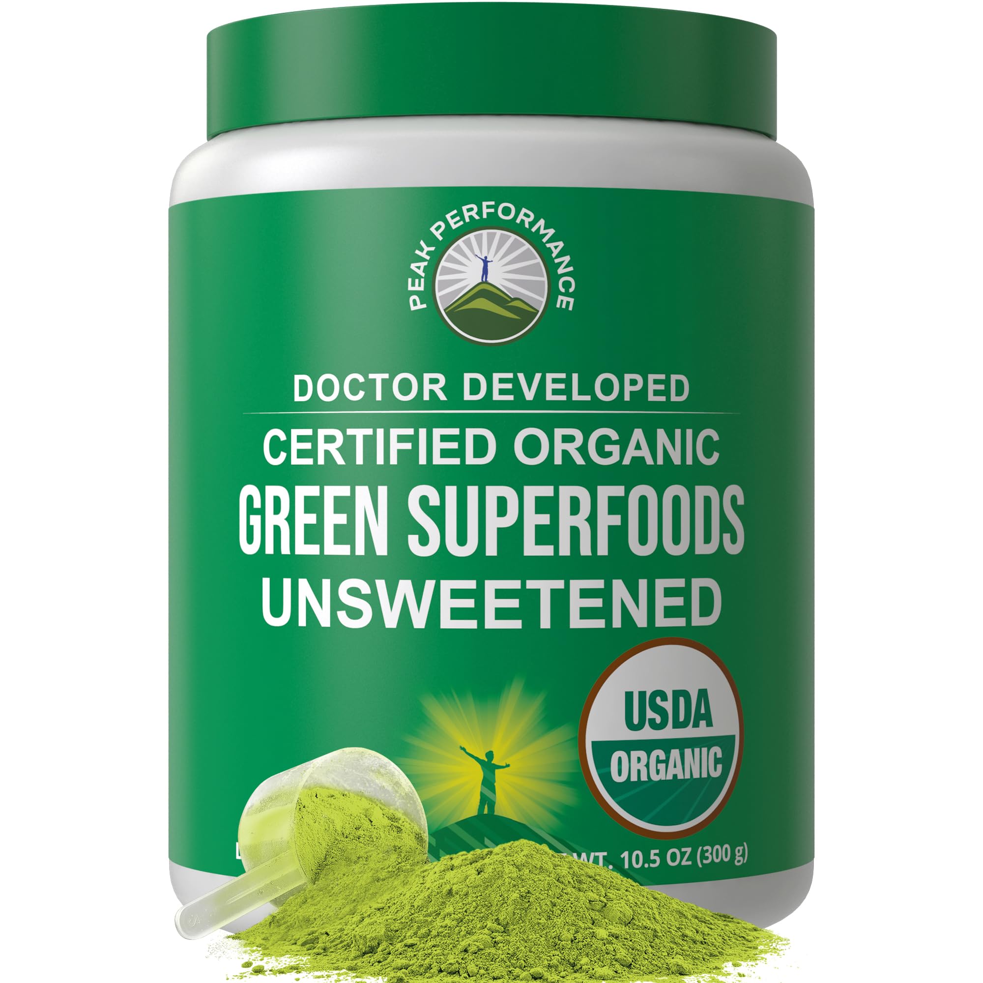 Peak Performance Unsweetened Organic Greens Superfood Powder. Super Greens Powder with 25+ Organic Ingredients for Max Energy and Athletic Performance. Vegan Keto Green Juice Daily Drink Peak Performance buy supplements canada