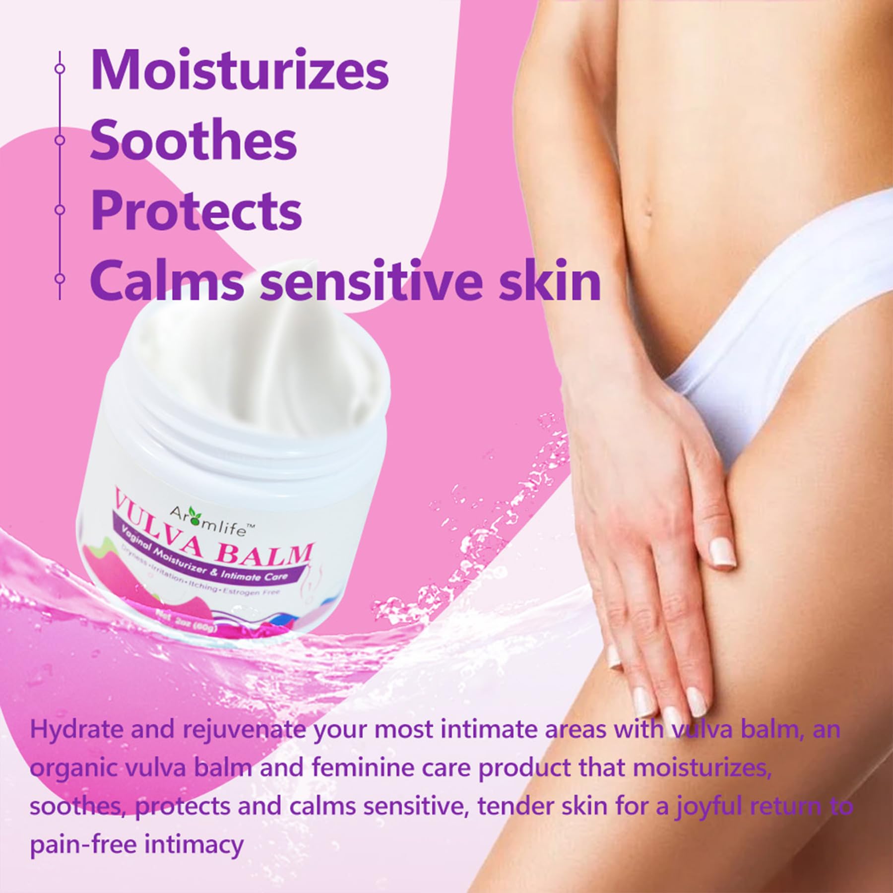 Aromlife Vulva Moisture Balm Cream, for Female Dryness Cure and Support Itching Irritation, Aromlife buy supplements canada