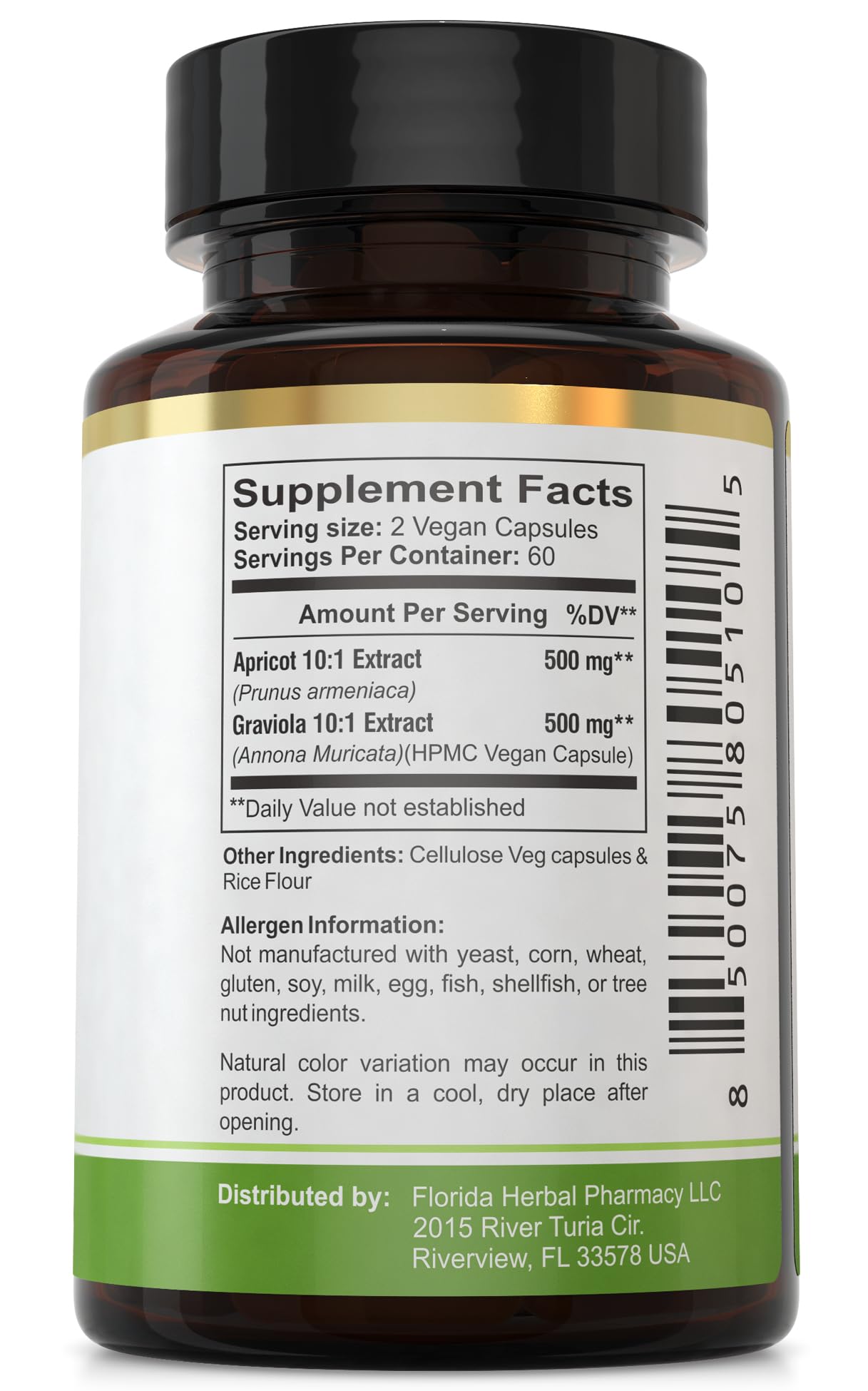 Florida Herbal Pharmacy, Apricot-Graviola Supplement Capsules 10:1 (120 Capsules), 1000 mg Serving (Pack of 1) Florida Herbal Pharmacy buy supplements canada
