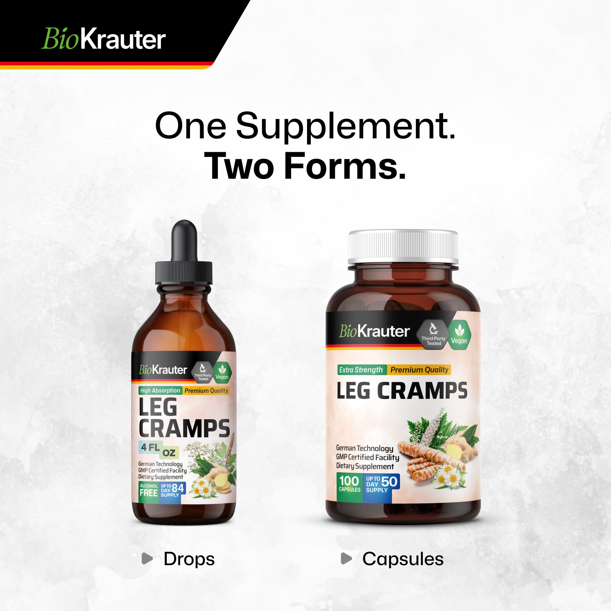 BIO KRAUTER® Magnesium Glycinate for Leg Сramps & Relax - 5-in-1 Formula Magnesium Glycinate 400mg with Turmeric, Black Cohosh, Ginger, Chamomile 1200 mg 100 Caps - No Fillers, Non-GMO, 50-Day Supply BIO KRAUTER buy supplements canada