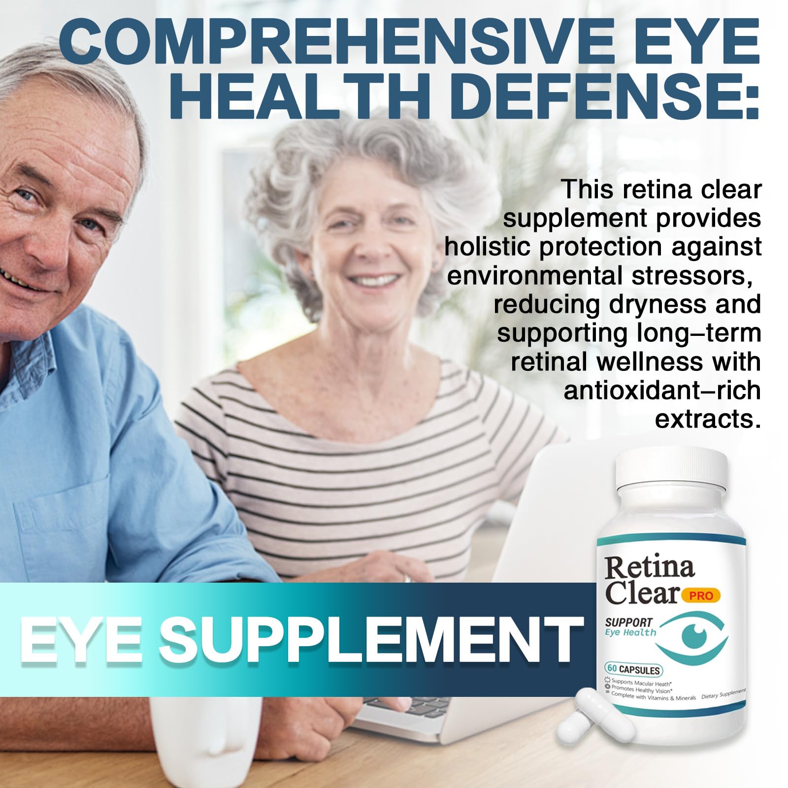 Vunexo Retina Clear Pro Eye Health Support Supplement, with Minerals and Vitamins, Lutein and Bilberry Extract Supports Visual Clarity, Eye Fatigue Relief & Focus（2PCS Vunexo buy supplements canada