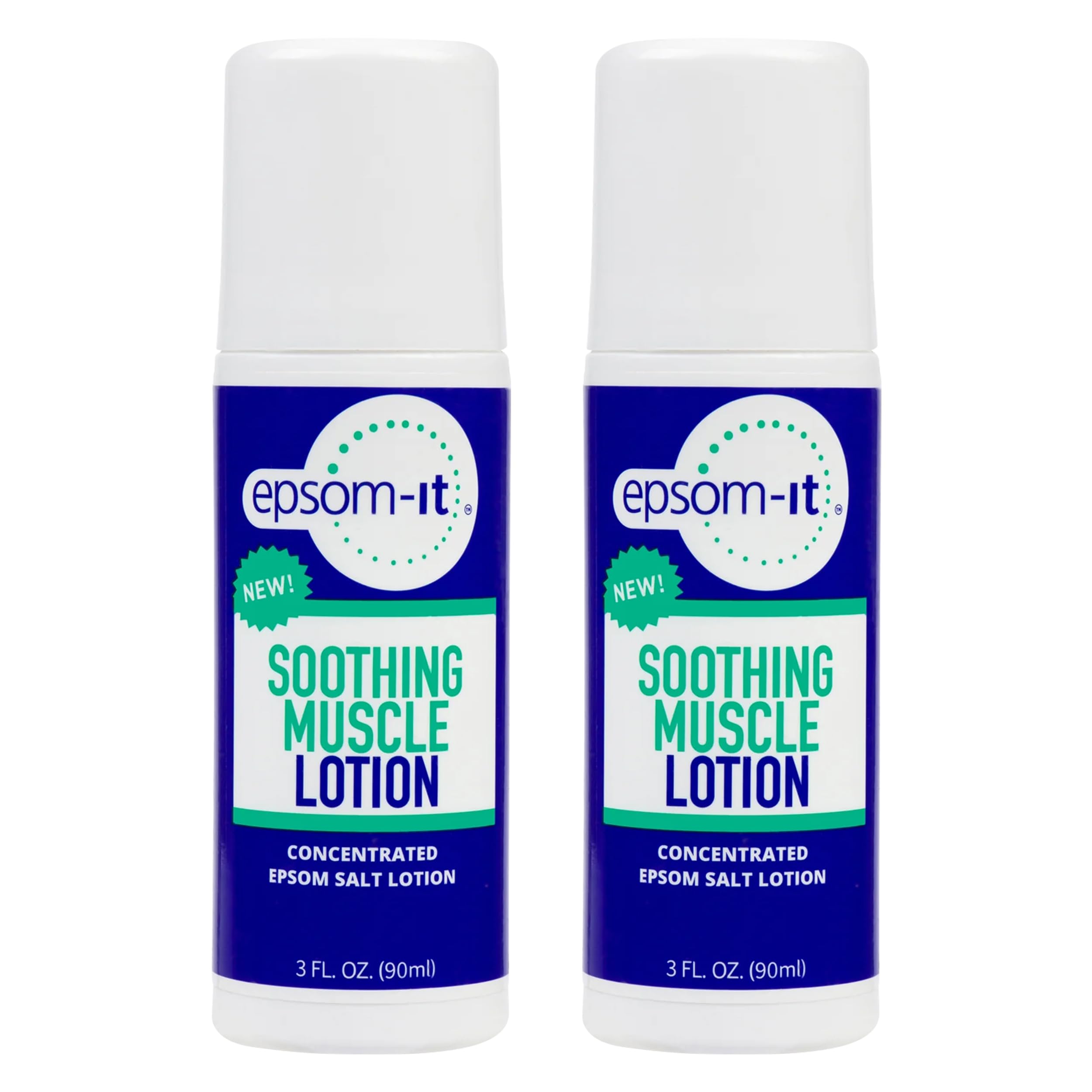 EPSOM-IT Soothing Muscle Lotion - Roll On Epsom Salt Lotion with Arnica for Muscle Stiffness, Leg, Knees and Feet Discomfort, Topical Magnesium Cream, 3oz, 2-Pack EPSOM-IT buy supplements canada