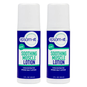 EPSOM-IT Soothing Muscle Lotion - Roll On Epsom Salt Lotion with Arnica for Muscle Stiffness, Leg, Knees and Feet Discomfort, Topical Magnesium Cream, 3oz, 2-Pack EPSOM-IT buy supplements canada