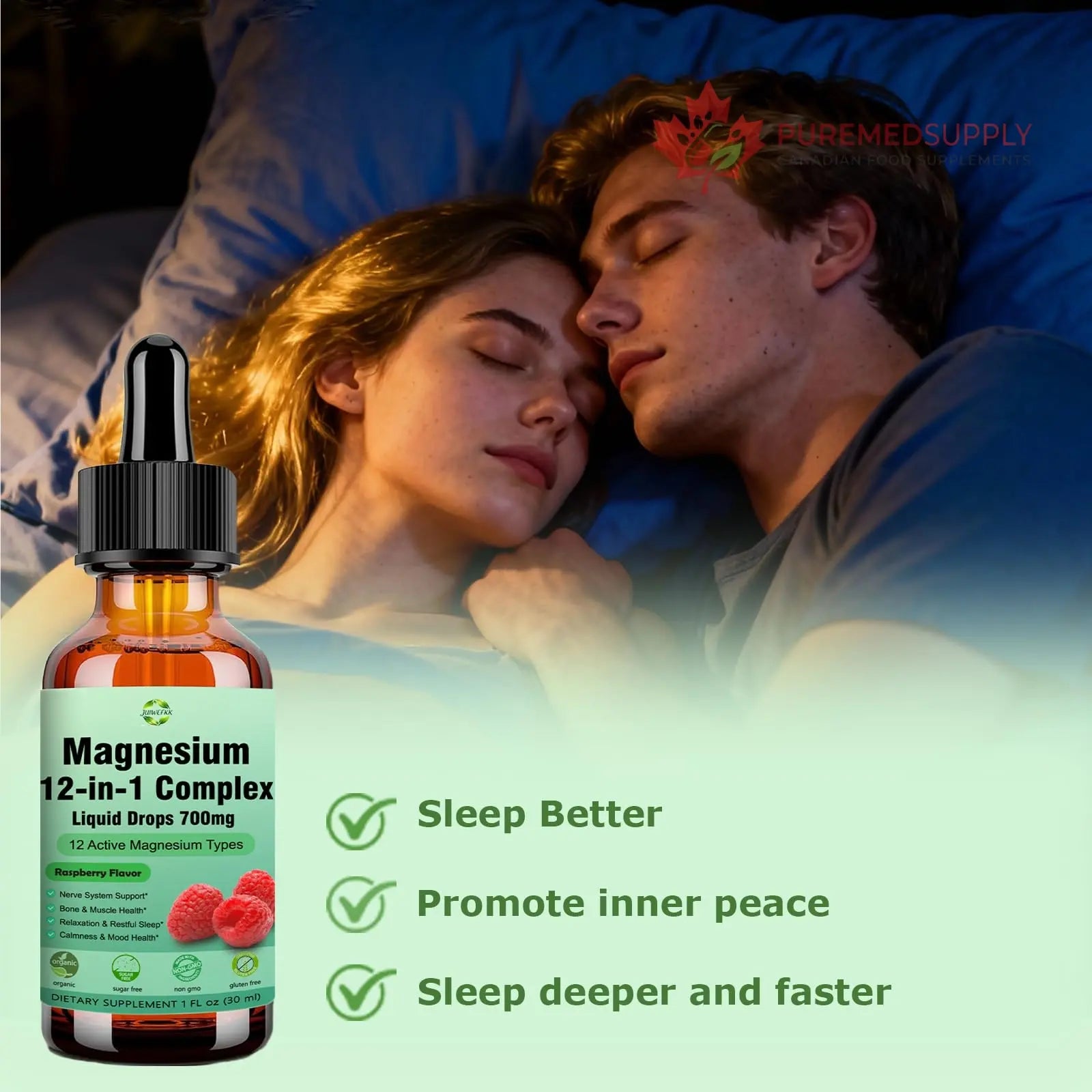 Magnesium 12 in 1 Complex Liquid Drops 700mg, High Absorption Magnesium Glycinate Citrate Malate Taurate & 8 Forms, Magnesium Complex Blend Supplement for Sleep Muscle Nerve Energy Heart Health JUIWEFKK buy supplements canada
