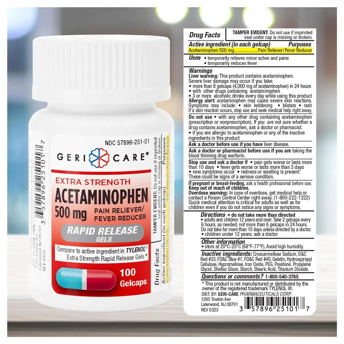 Extra Strength Rapid Release Pain Relief Gelcaps, 100count GeriCare buy supplements canada