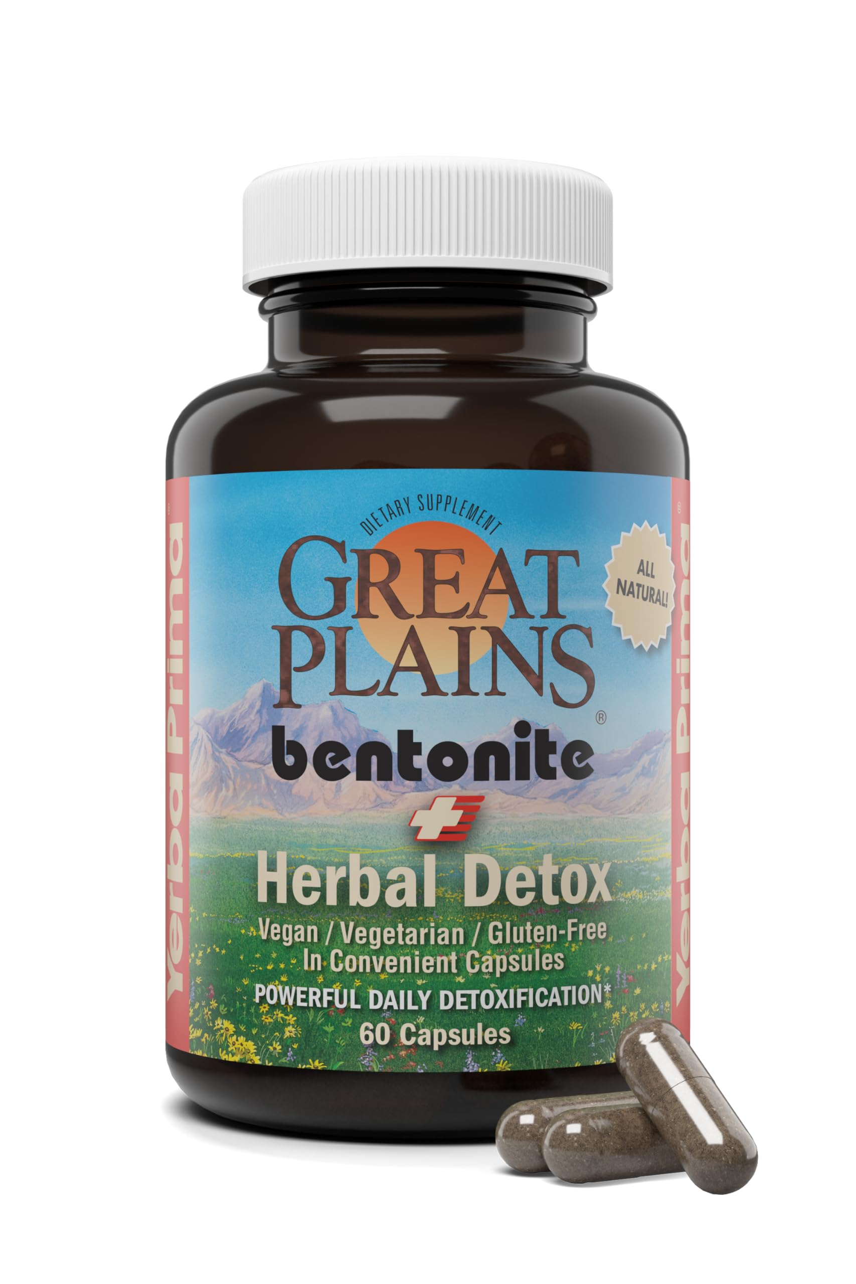 Yerba Prima Bentonite Clay Plus Herbal Detox - 60 Veggie Capsules - Natural Cleansing Supplement Yerba Prima buy supplements canada
