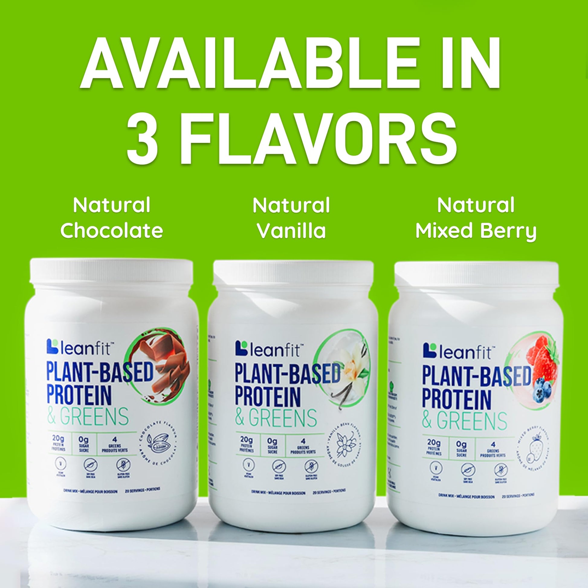 LeanFit Plant-Based Protein & Greens, Natural Berry, 20g Protein, 19 Servings, 1.25 Pound LeanFit buy supplements canada