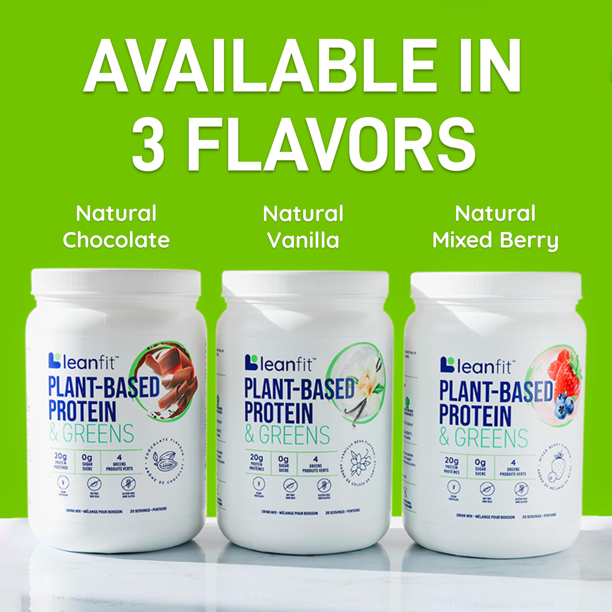 LeanFit Plant-Based Protein & Greens, Natural Berry, 20g Protein, 19 Servings, 1.25 Pound LeanFit buy supplements canada