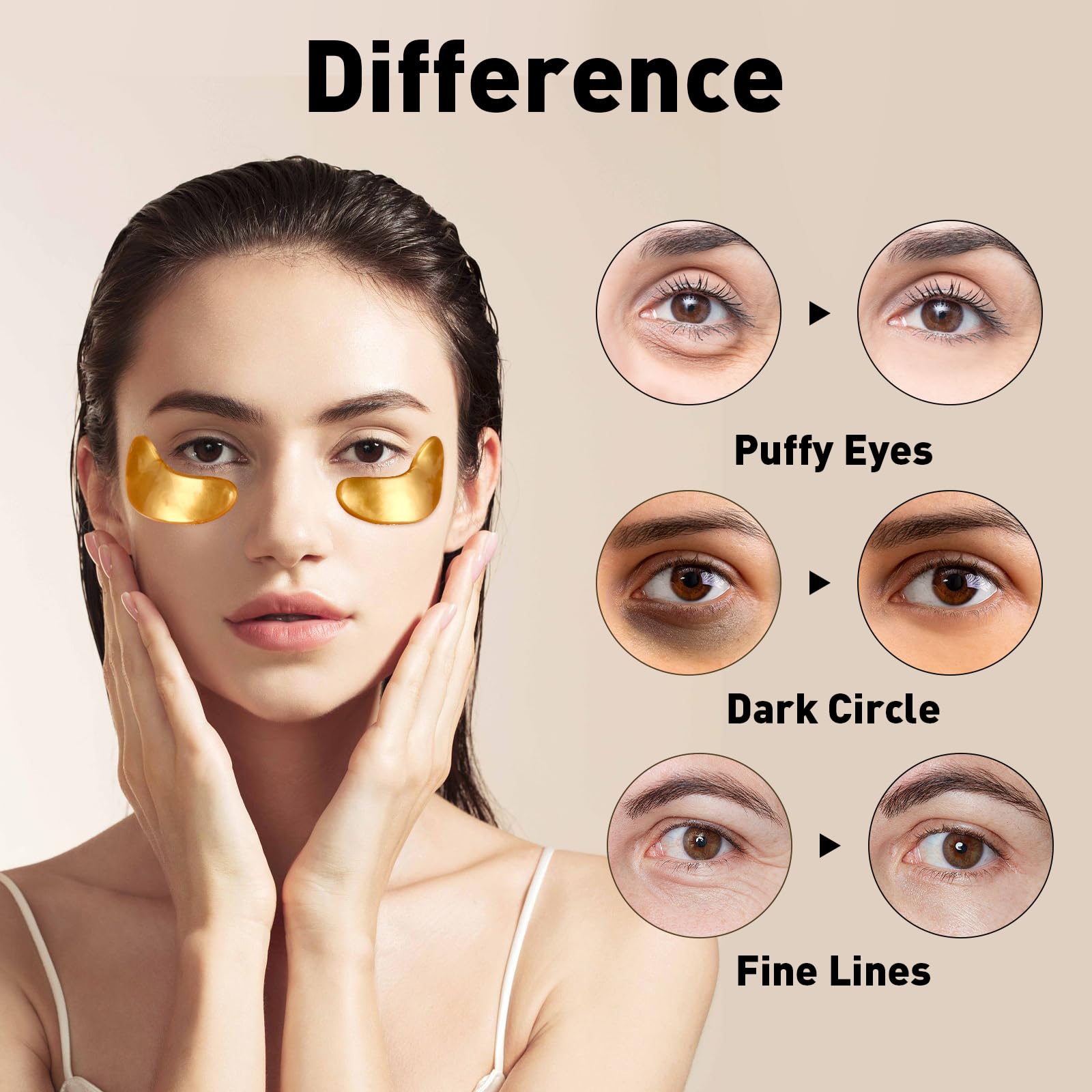 CHMI Under Eye Patches (50 Pairs) - 24K Gold Eye Patches for Puffy Eyes, Dark Circles, EyeBags and Wrinkles CHMI buy supplements canada