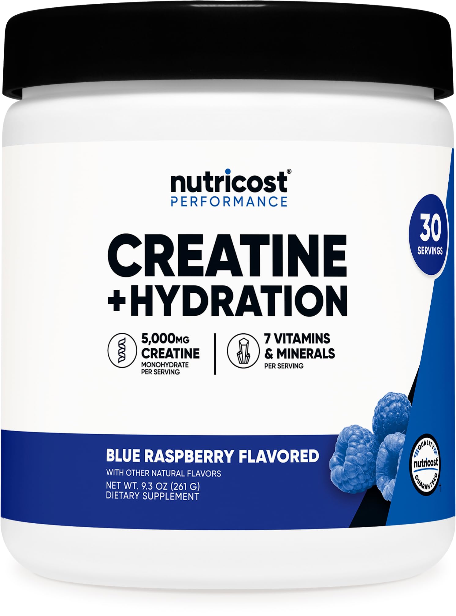 Nutricost Creatine Monohydrate + Hydration Blue Raspberry Flavored (30 Servings) - 7 Vitamins & Minerals, 5000mg of Creatine Per Serving Nutricost buy supplements canada