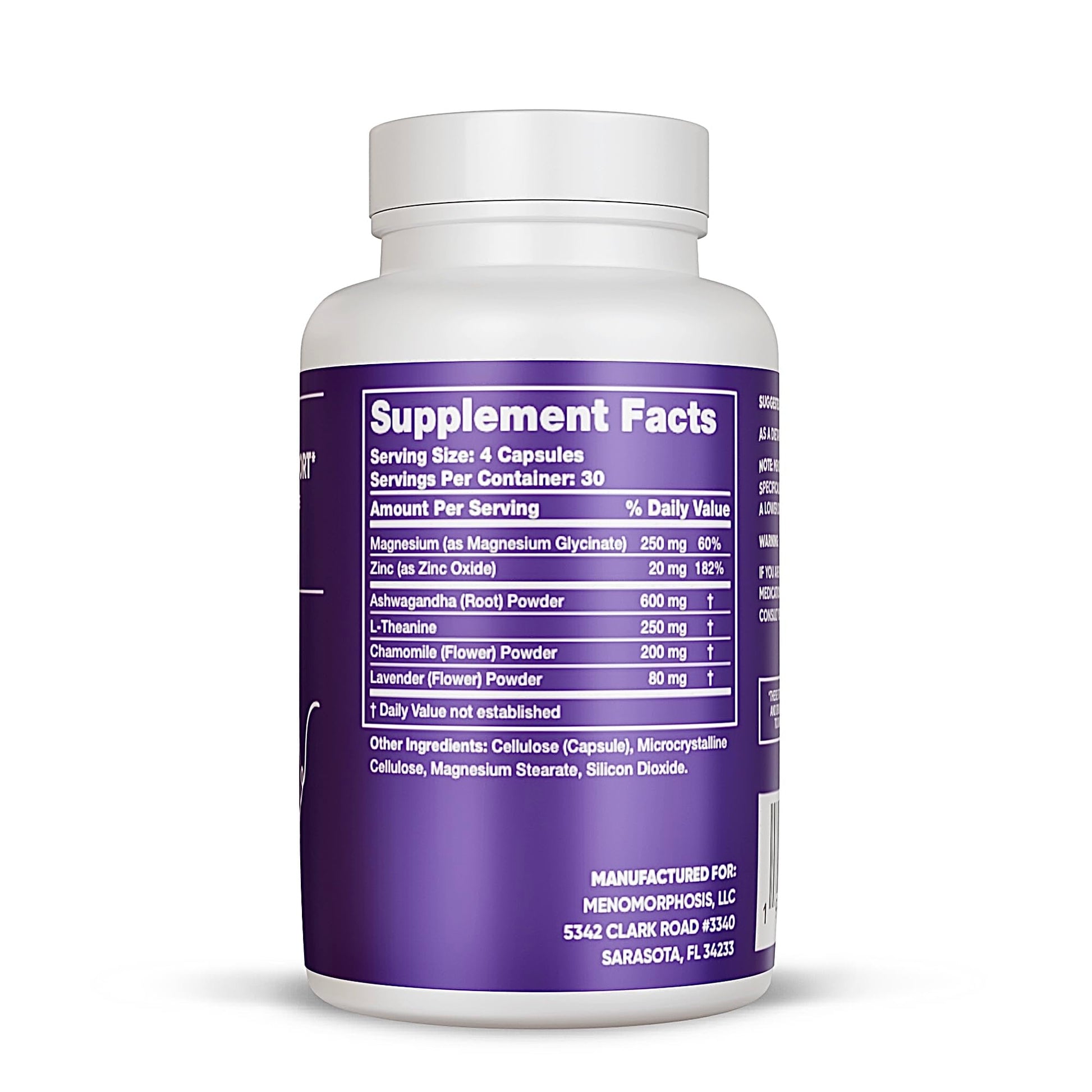 Meno Sleep Menopause Support Supplement: Clinically Proven Ingredients Improve Energy, Mood & Mental Clarity. Magnesium Glycinate, L-Theanine, Ashwagandha, Made in USA, Vegan, Hormone Free 120 Ct MenoMorphosis buy supplements canada