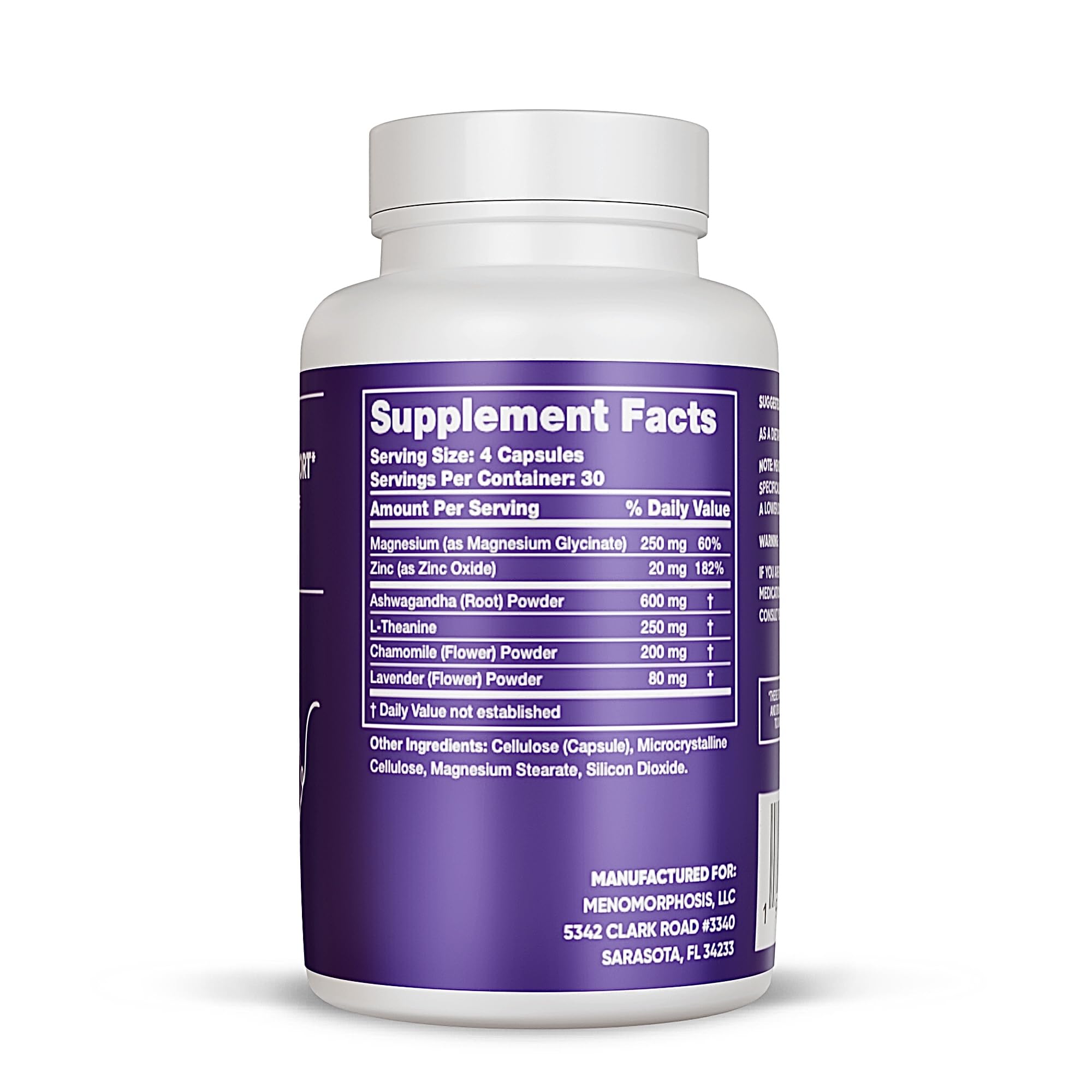 Meno Sleep Menopause Support Supplement: Clinically Proven Ingredients Improve Energy, Mood & Mental Clarity. Magnesium Glycinate, L-Theanine, Ashwagandha, Made in USA, Vegan, Hormone Free 120 Ct MenoMorphosis buy supplements canada