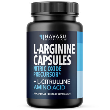 L-Arginine Capsules with L-Citrulline - Nitric Oxide Supplement - L Arginine and L Citrulline Blend - 60 Count - Vegan, Non-GMO Capsules for Performance HAVASU NUTRITION buy supplements canada
