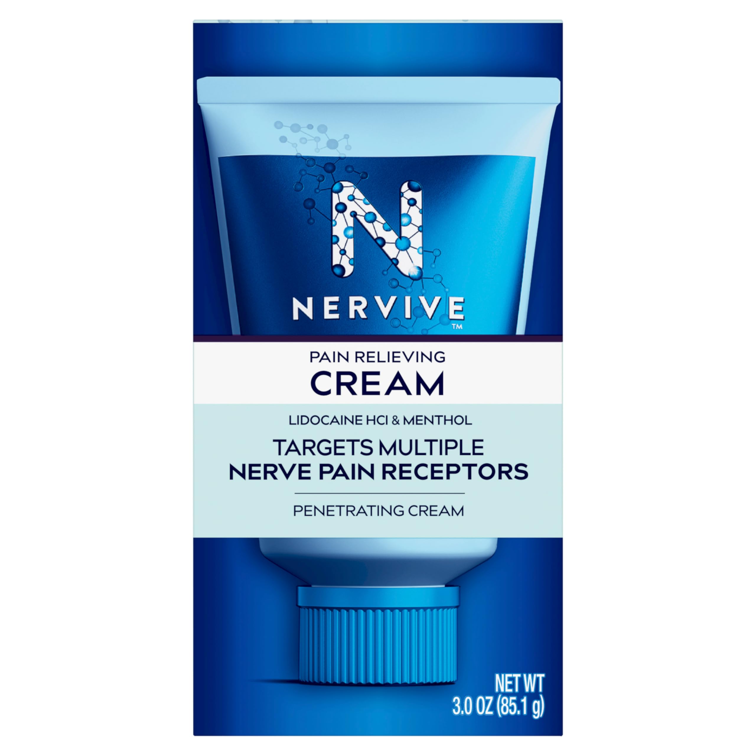 Nervive Pain Relieving Cream, Max Strength Non-Greasy Topical Pain Reliever with Lidocaine and Menthol for Toes, Feet, Fingers, Hands, Legs & Arms, 3.0oz Nervive buy supplements canada