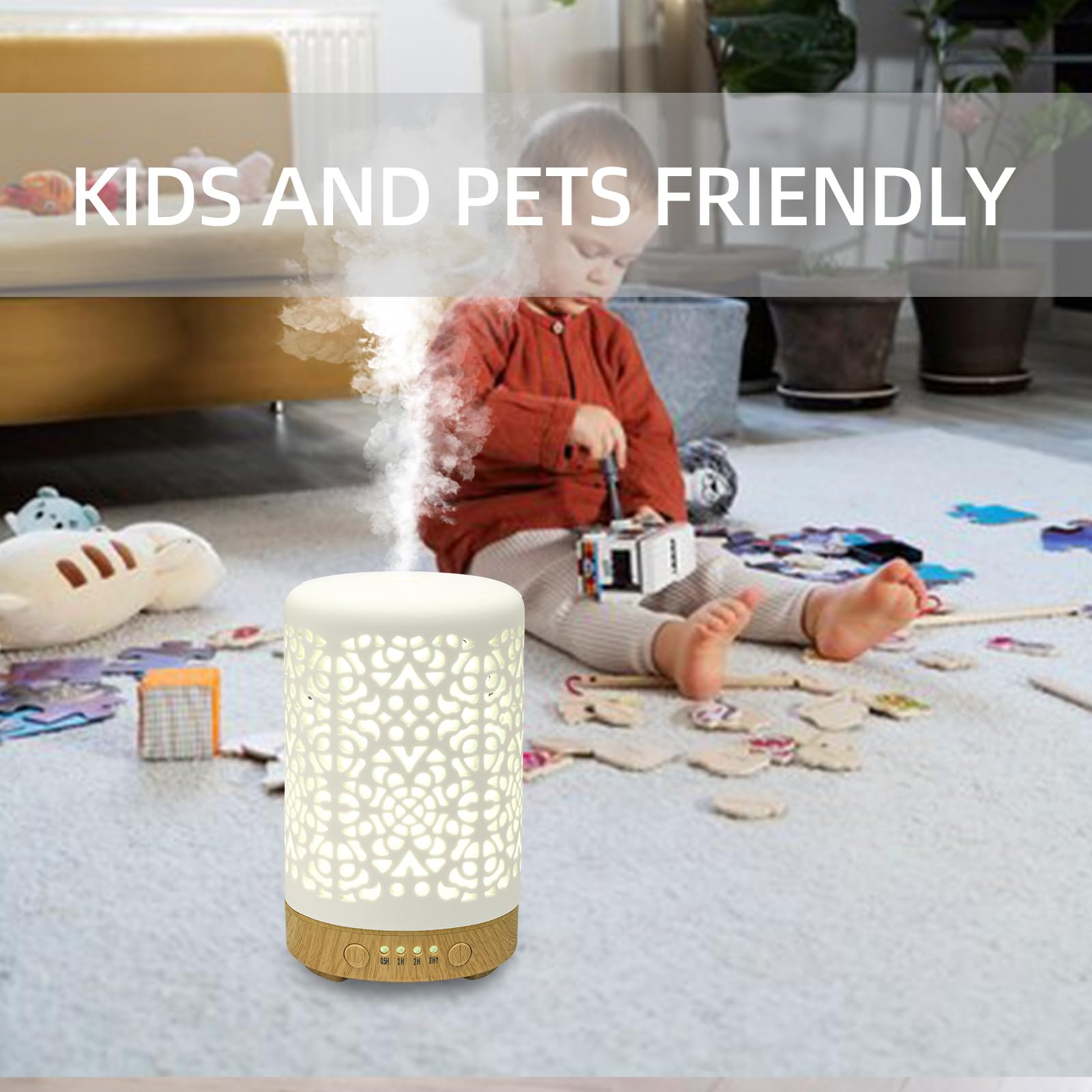 Essential Oil Diffusers, 100ml White Ceramic Diffuser with 7 LED Lights,Ultrasonic Aromatherapy homnas buy supplements canada
