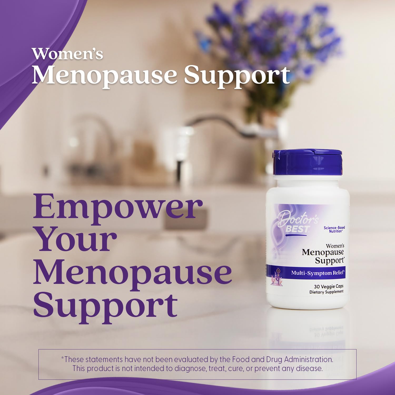 Doctors Best Womens Menopause Support (Soy Isoflavone, Black Cohosh, Chaste Tree), Multi-Symptom Relief, Non-GMO, Gluten Free, Vegan 30 Veggie Caps Doctor's BEST buy supplements canada