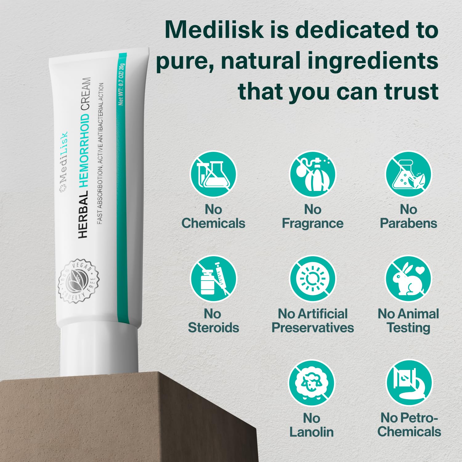 MediLisk Herbal Hemorrhoid Cream – Hemorrhoid Treatment – Fast Acting Formula for Supporting with Itching & Burning – Non-Steroidal Natural Formula – 0.7 oz – Pack of 1 MediLisk buy supplements canada