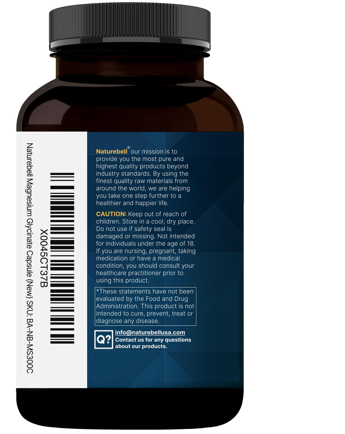 Pure Magnesium Glycinate for Sleep, 200mg with Valerian Root, 300 Capsules | 100% Chelated & Purified Mineral Supplement – Ultra High Absorption – Non-GMO, Gluten Free NatureBell buy supplements canada