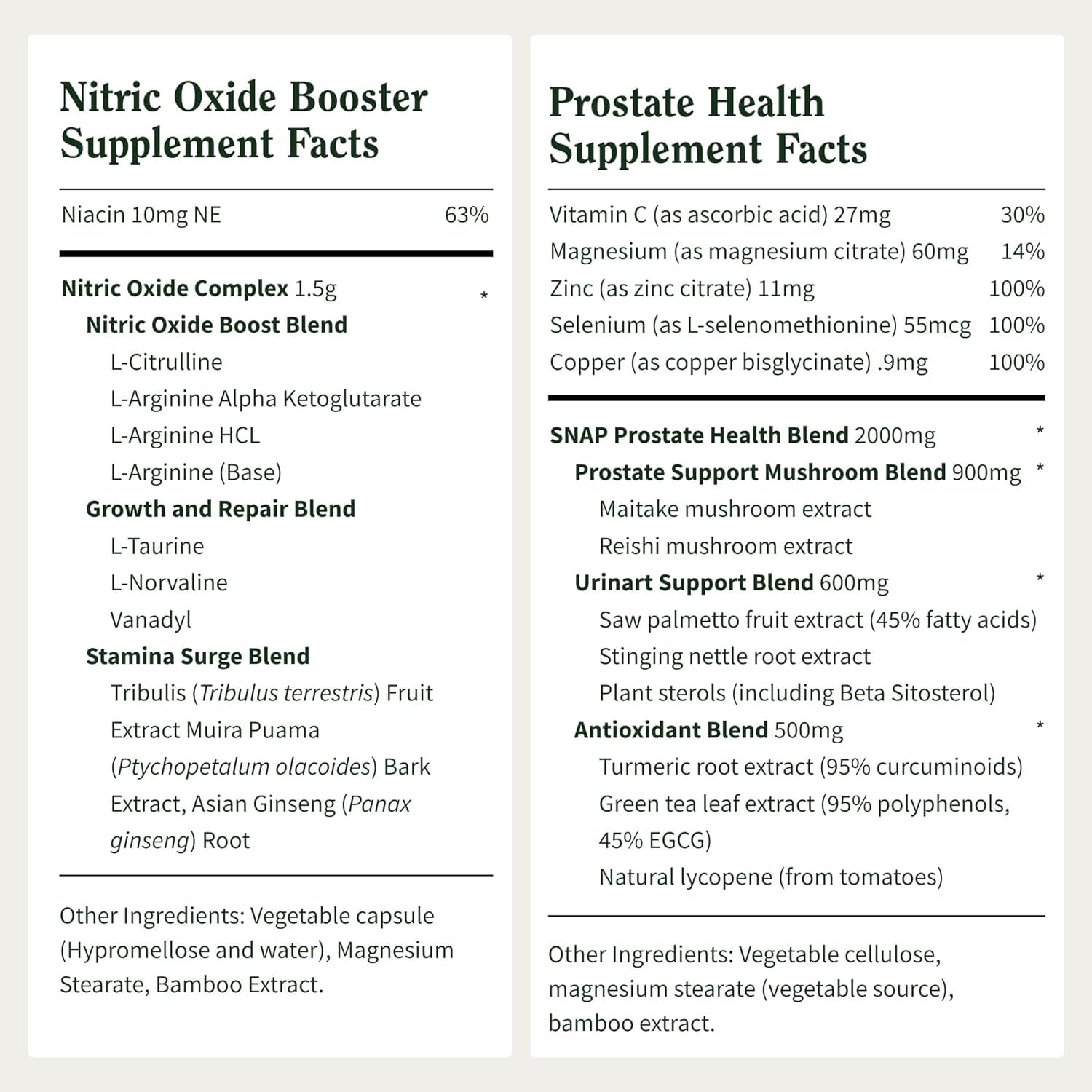 Snap Supplements Prostate Health & Nitric Oxide Supplement Bundle for Men, 90 + 60 Vegetarian Capsules (1 Month Supply) Snap Supplements buy supplements canada