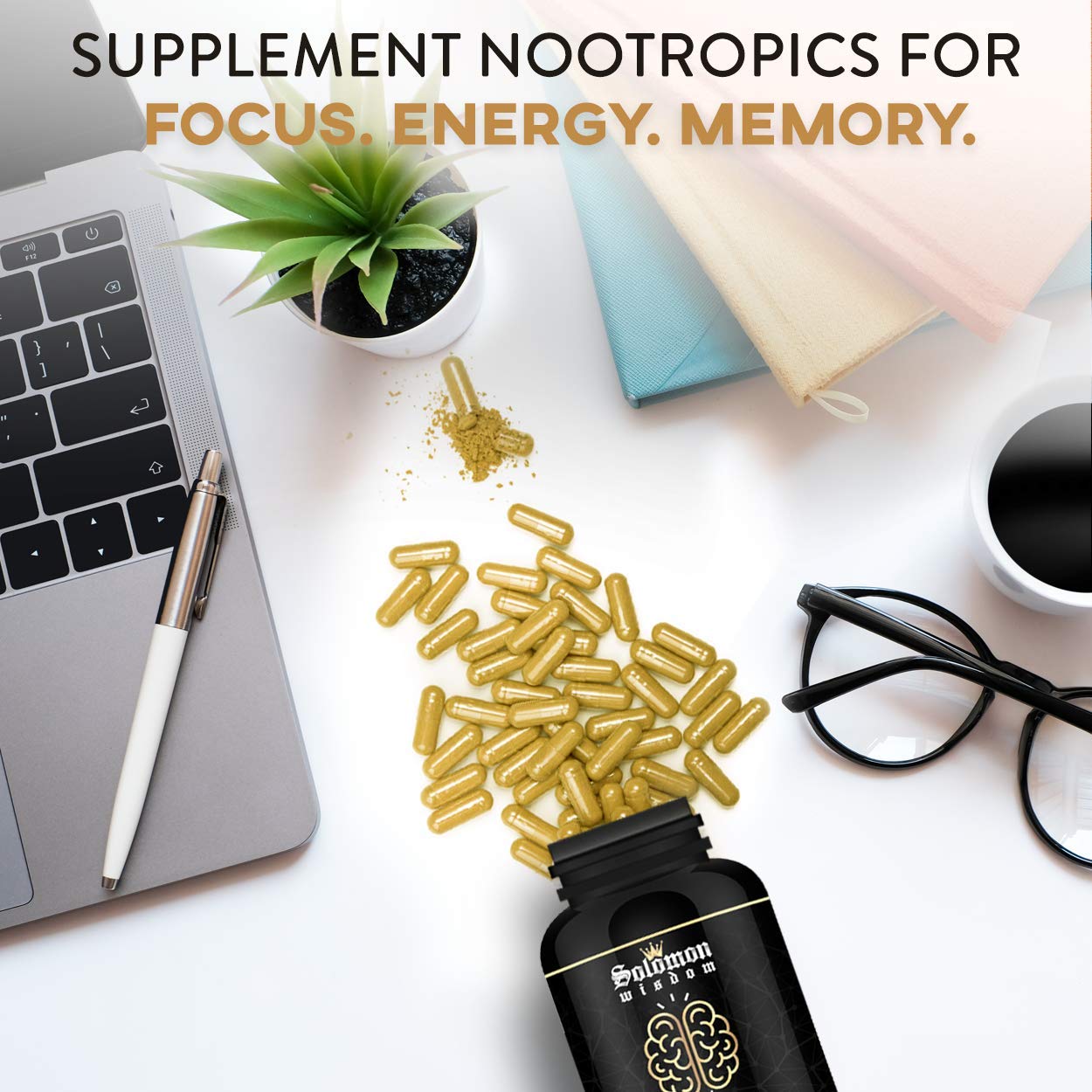 SOLOMON WISDOM Brain Booster – Nootropic Dietary Supplement for Memory Boost – 60 All-Natural Capsules to Enhance Focus & Improve Concentration & Clarity SOLOMON WISDOM buy supplements canada