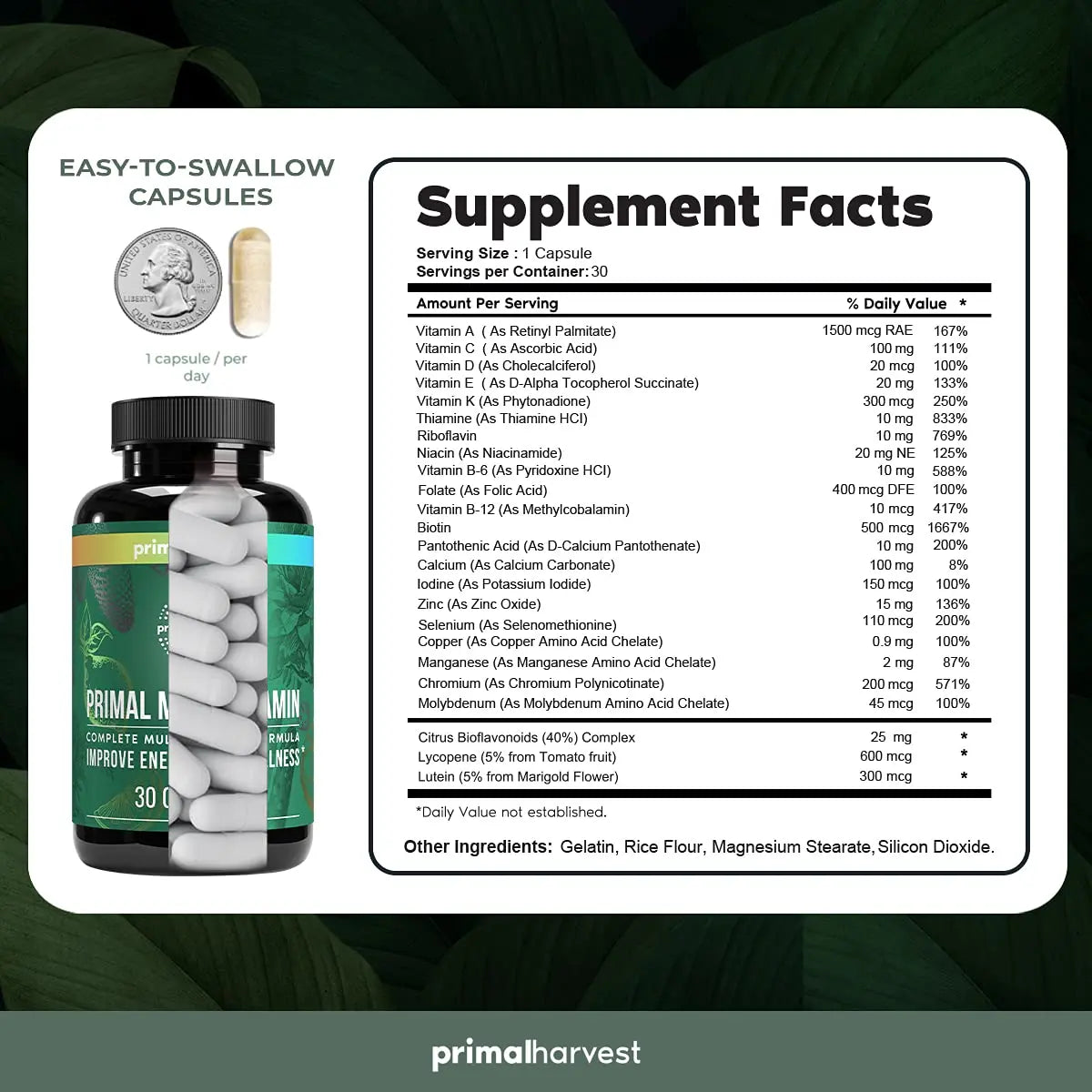 Primal Harvest Multivitamin & Magnesium Supplements for Women and Men Multi Vitamin Capsules and Magnesium Glycinate Pills Bundle Primal Harvest buy supplements canada