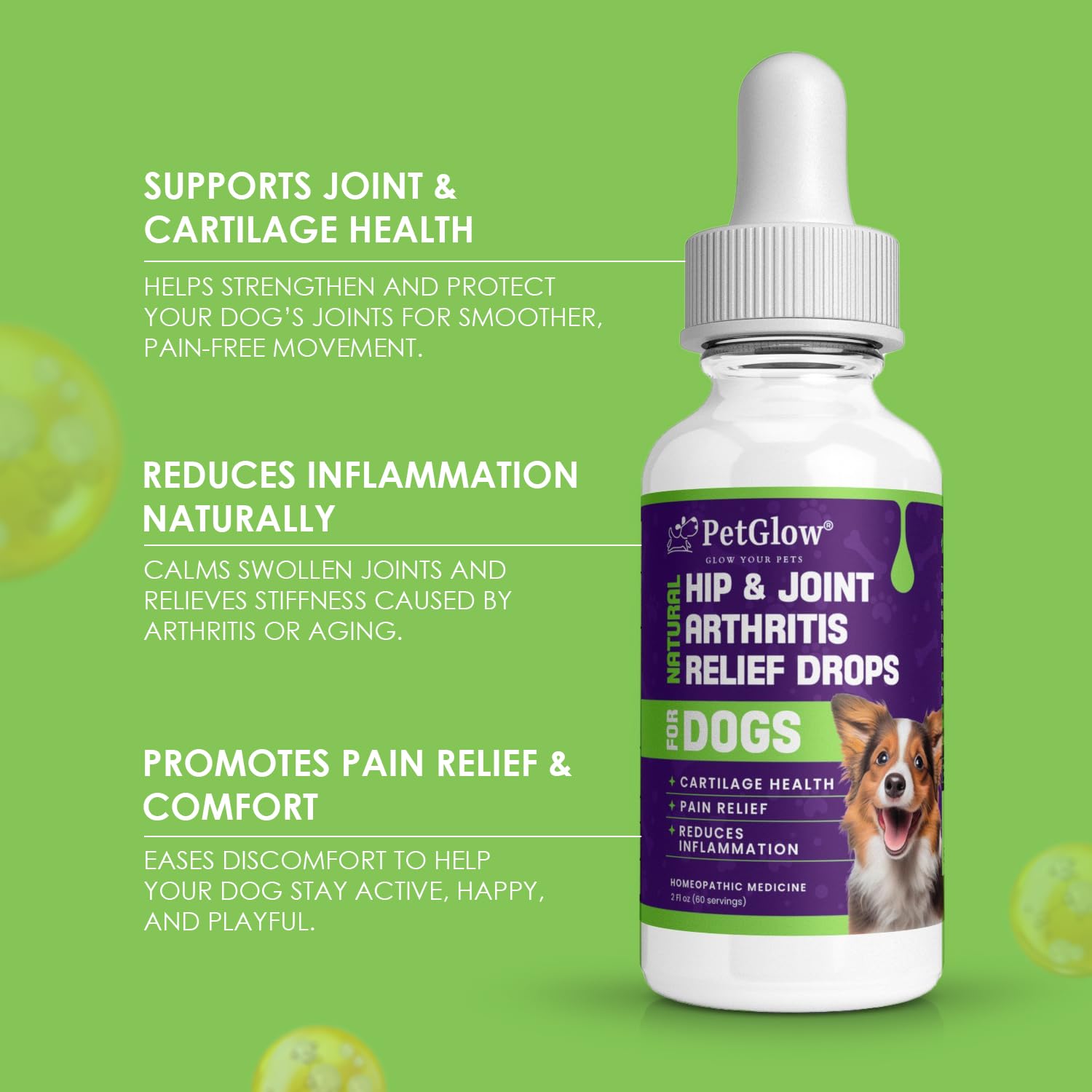 Petglow® Natural Hip & Joint Arthritis Relief Drops with Curcumin & Boswellia, Homeopathic Anti-Inflammatory Formula for Dogs, Cats & Horses, Supports Flexibility, Comfort & Mobility Naturally Petglow buy supplements canada