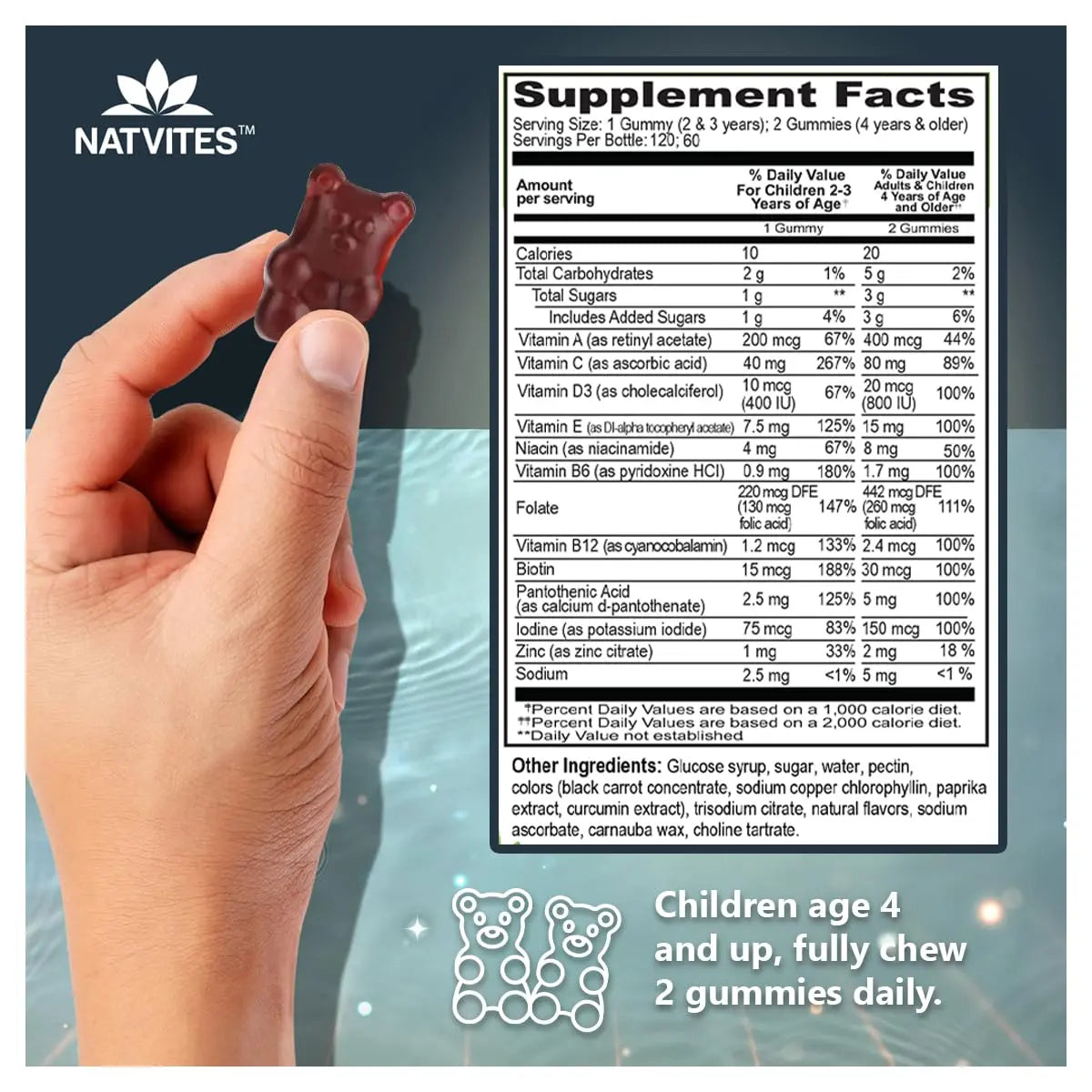 Natvites Complete Kids Multivitamin Gummies – 120 Count of Essential Daily Vitamins & Minerals for Immune Support, Focus, & Growth Natvites buy supplements canada