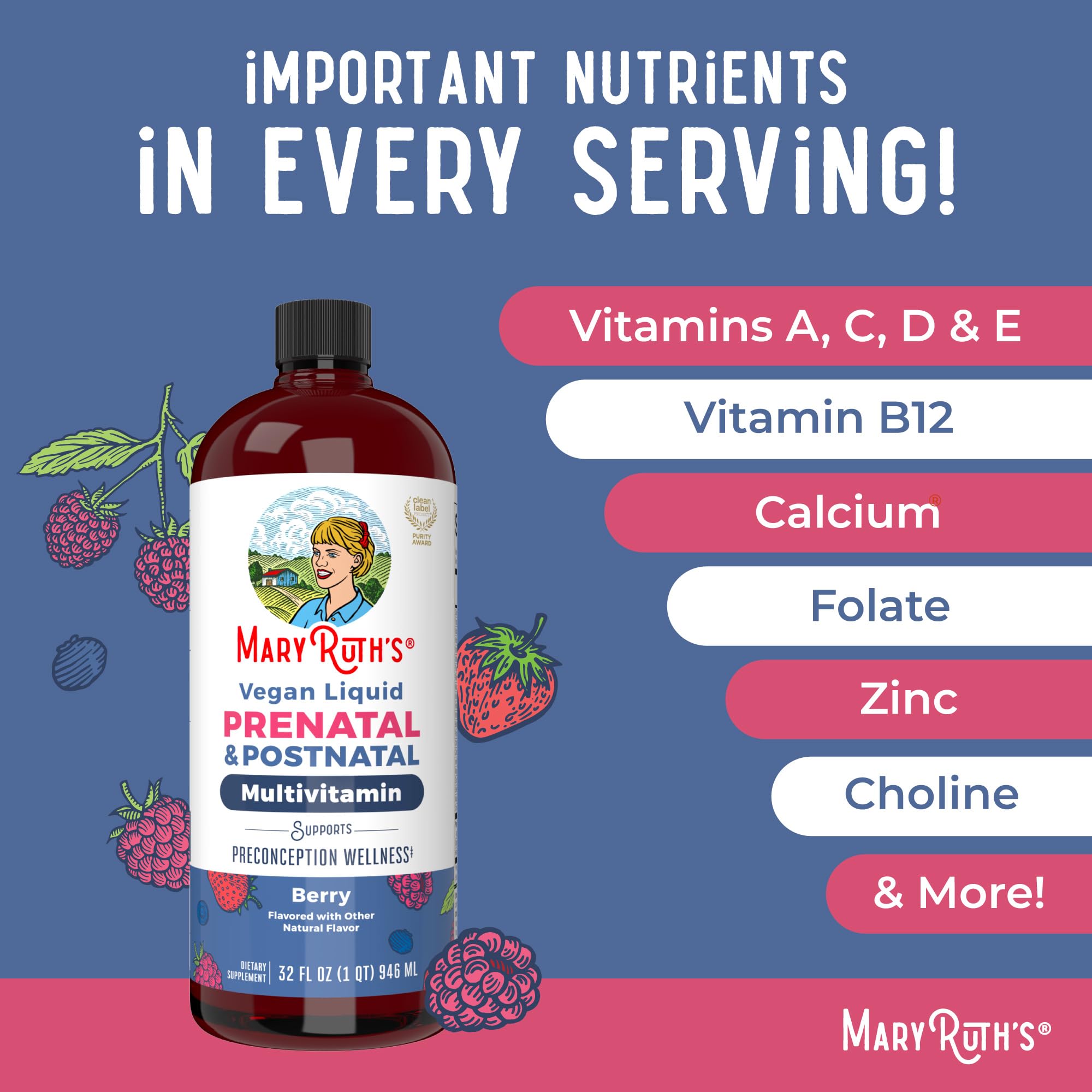MARYRUTH'S Postnatal & Prenatal Vitamins for Women | Sugar Free | Selenium | Folate | Vegan | Non-GMO | Gluten Free | 32oz MARYRUTH'S buy supplements canada