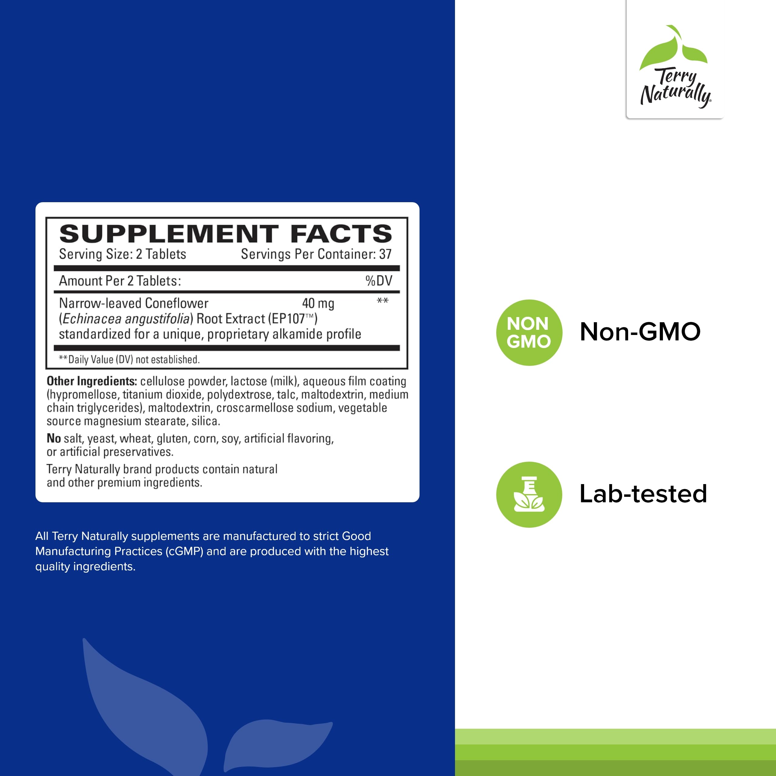 Terry Naturally AnxioCalm - Calming Support Supplement - Supports Against Occasional Tension & Aids Calm Feelings with Narrow-Leaved Coneflower - Non-Drowsy Supplement - 75 Tablets Terry Naturally buy supplements canada