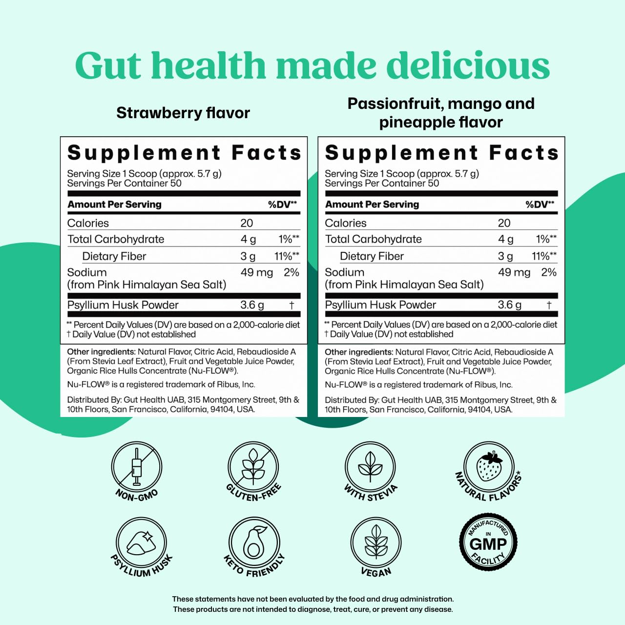 ColonBroom Psyllium Husk Powder - Colon Cleanse for Bloating Relief & Gut Health - Fiber Powder Drink - Easy to Mix - Vegan, Gluten Free, Non-GMO - Strawberry & Tropical Fruits (2 Pack) ColonBroom buy supplements canada