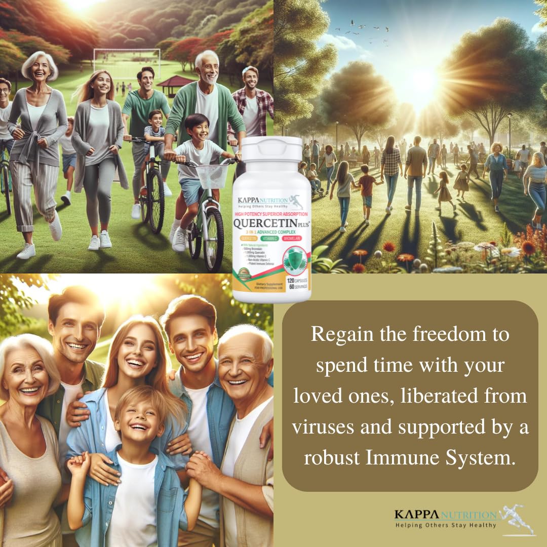 QUERCETIN PLUS, Quercetin 1,000mg, Bromelain 500mg and Vitamin C 1,000mg, (120 Capsules), 3 in 1 from Bioflavonoids, Supports Immune, Cardiovascular & Respiratory Health, Seasonal Allergy Relief. KAPPA NUTRITION buy supplements canada