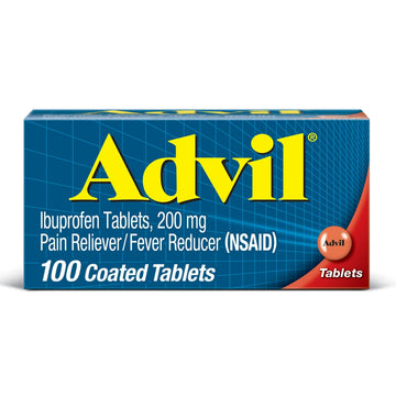 Advil Pain Reliever and Fever Reducer, Pain Relief Medicine with Ibuprofen 200mg for Headache, Backache, Menstrual Pain and Joint Pain Relief - 100 Coated Tablets Advil buy supplements canada