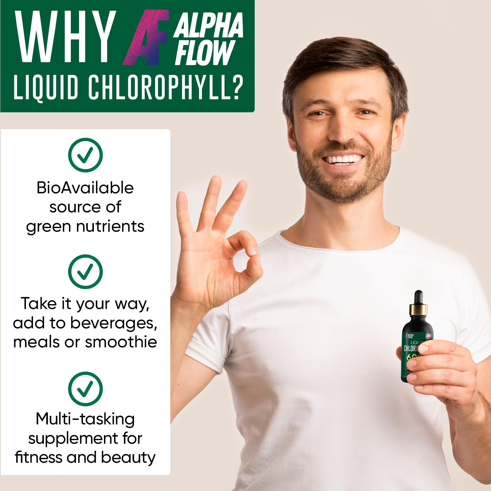 Chlorophyll Liquid Drops 6000 mg - Premium Liquid Chlorophyll Supplement - All-in-One Alpha Flow buy supplements canada