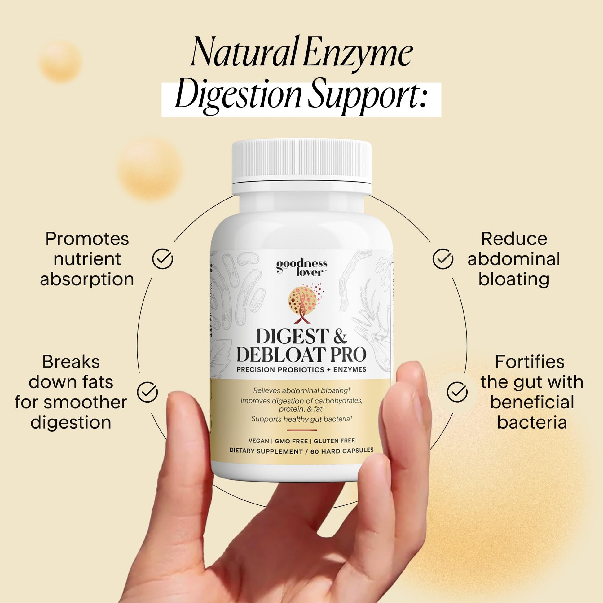 Goodness Lover Digest & Debloat Pro, Natural Digestive Enzymes Probiotics for Bloating Relief and Gas Relief, Probiotic Supplement for Women and Men, Goodness Lover buy supplements canada