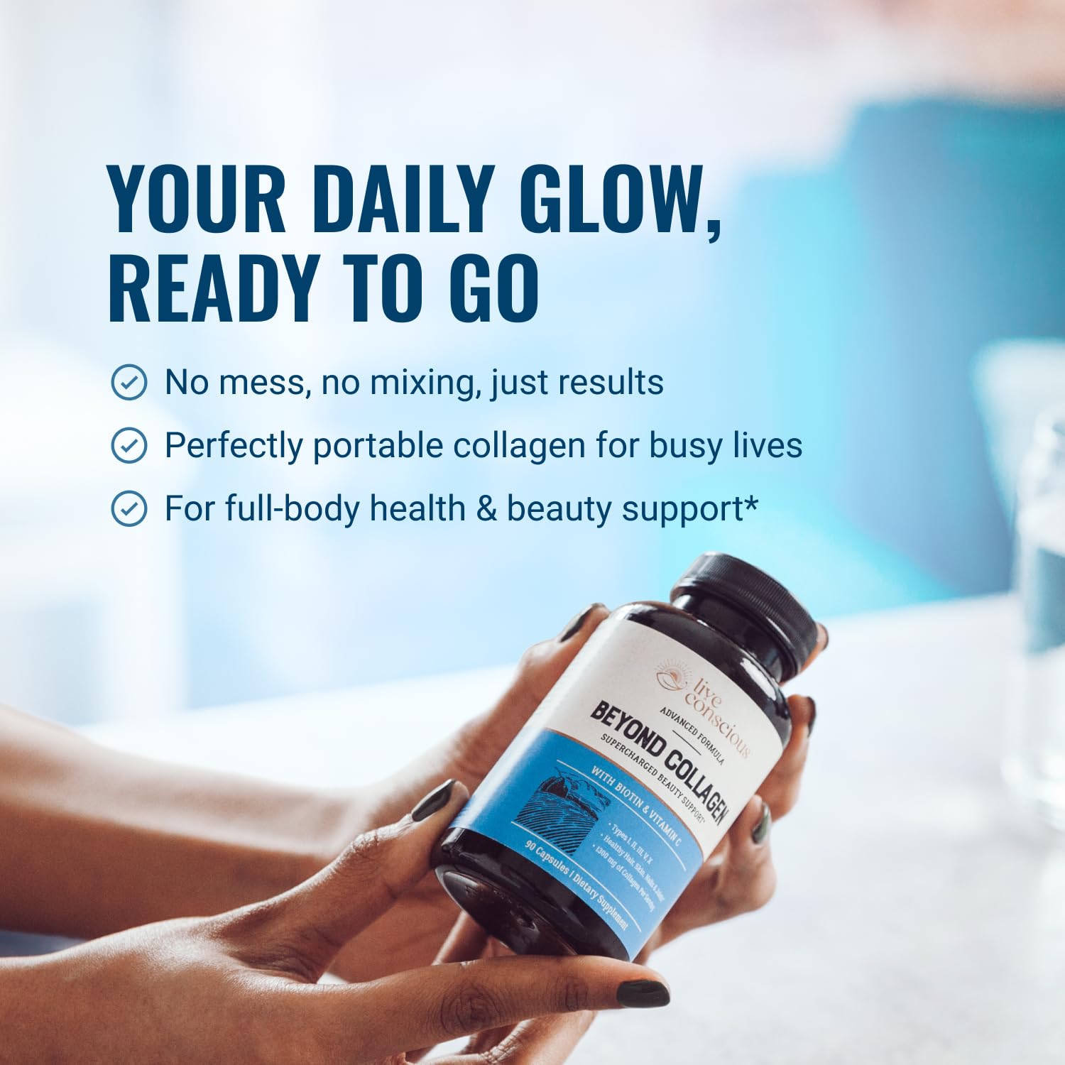 Live Conscious Beyond Collagen Multi Collagen Capsules - Types I, II, III, V & X - Hydrolyzed Blend with Biotin & Vitamin C Live Conscious buy supplements canada