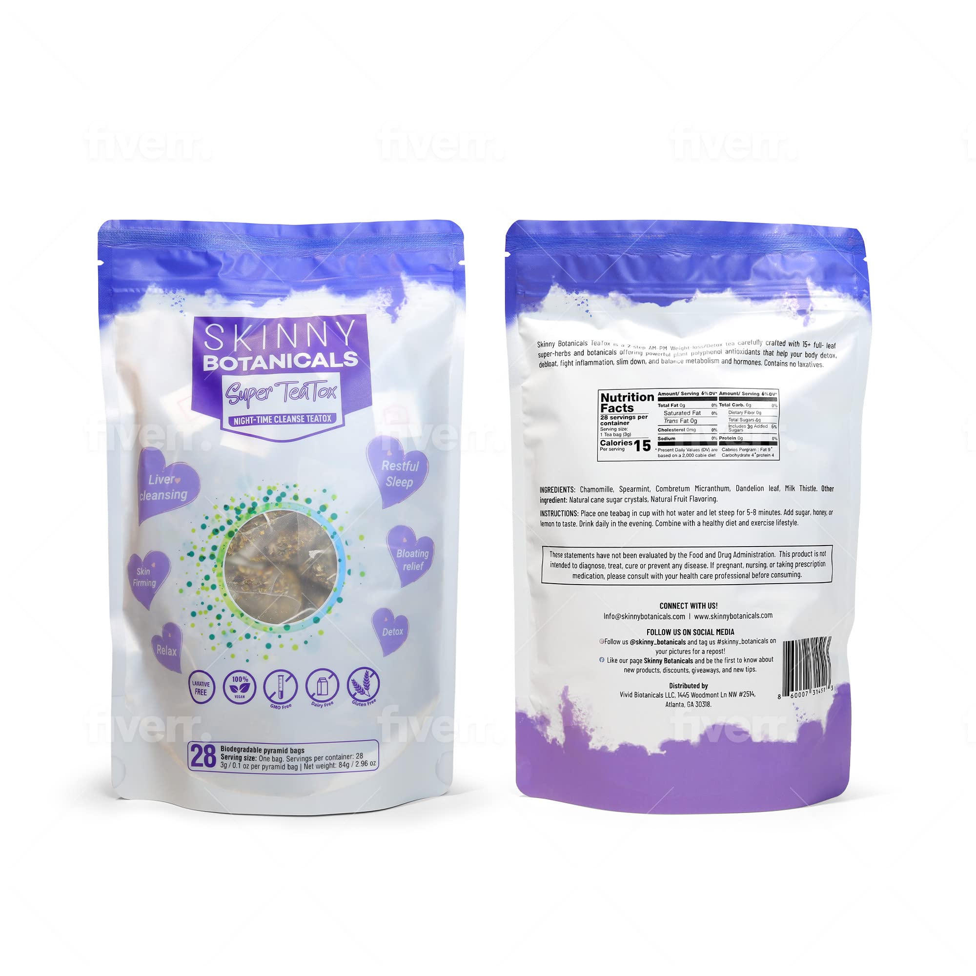 Skinny Botanicals Evening Detox Tea for Body Cleanse All Natural - Laxative-Free Skinny Botanicals buy supplements canada