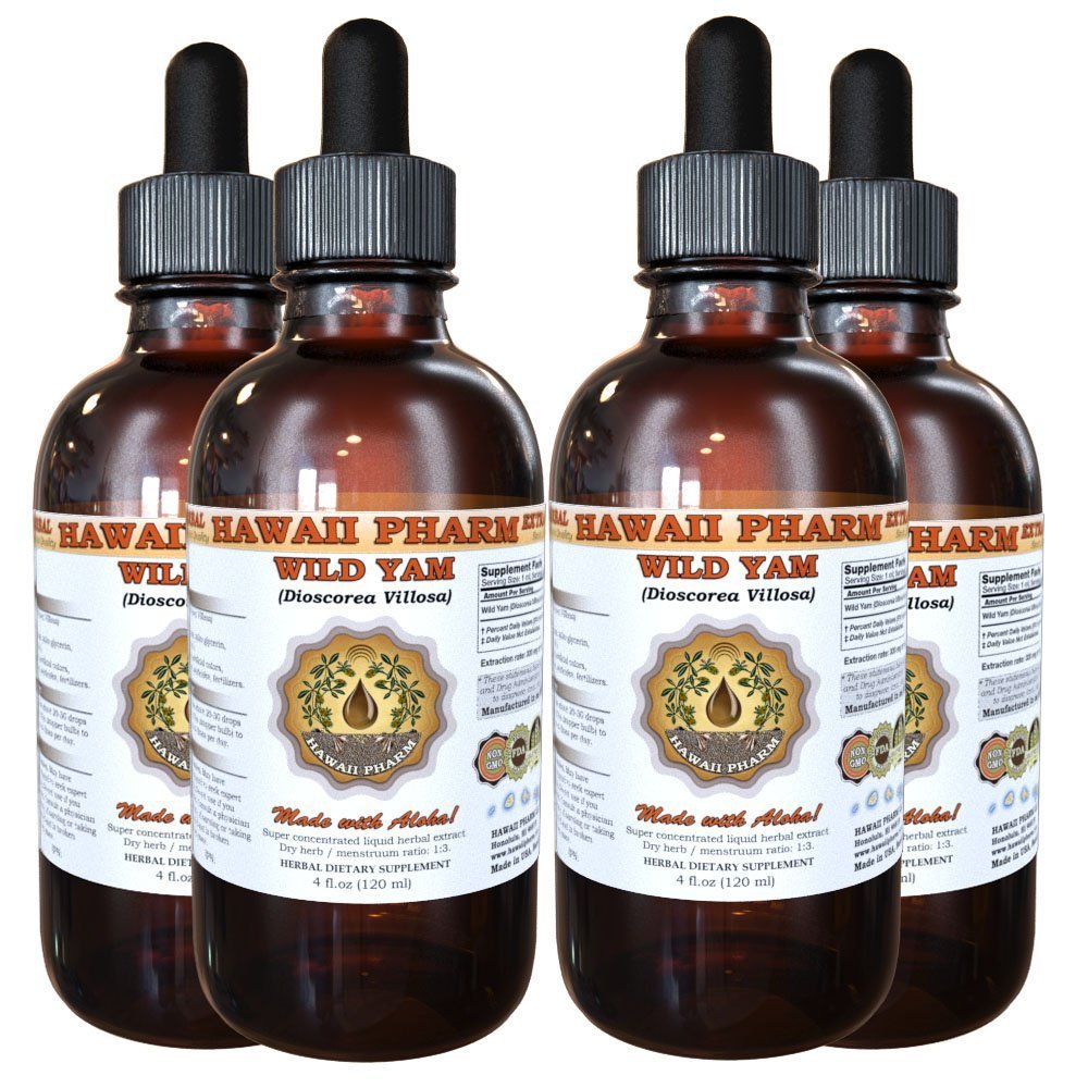 Wild Yam Liquid Extract, Wild Yam (Dioscorea Villosa) Tincture 4x4 oz HawaiiPharm buy supplements canada
