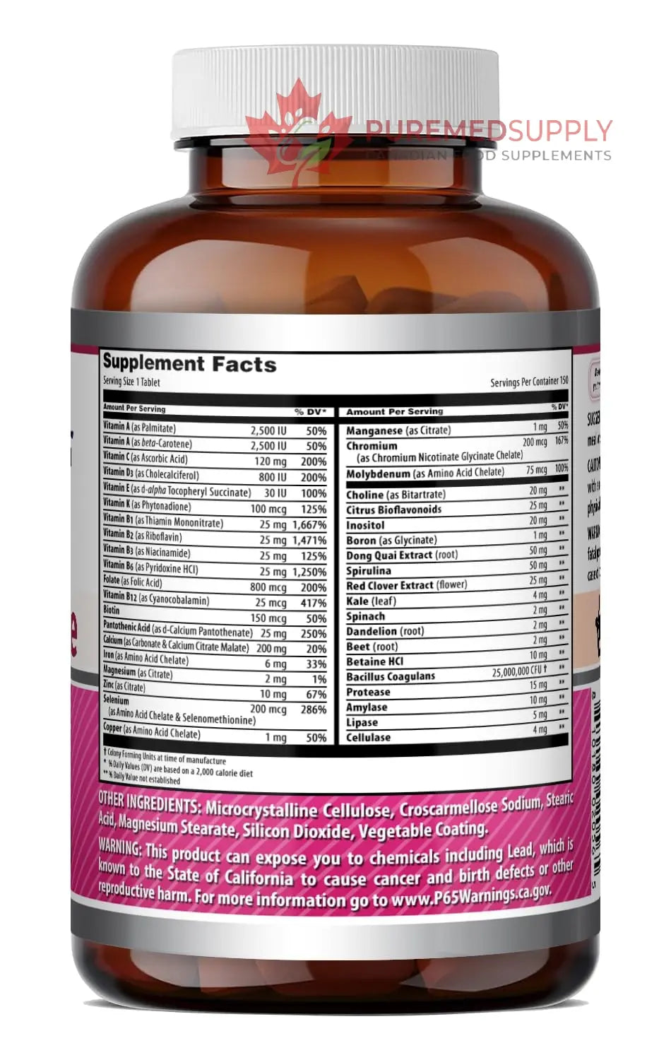 Amazing Formulas Women's One Multivitamin | Food Based | 150 Tablets, 5 Month Supply | Complete Blend of 40 Vitamins, Minerals & Probiotics Supplements | Non-GMO | Gluten-Free | Made in USA Amazing Nutrition buy supplements canada