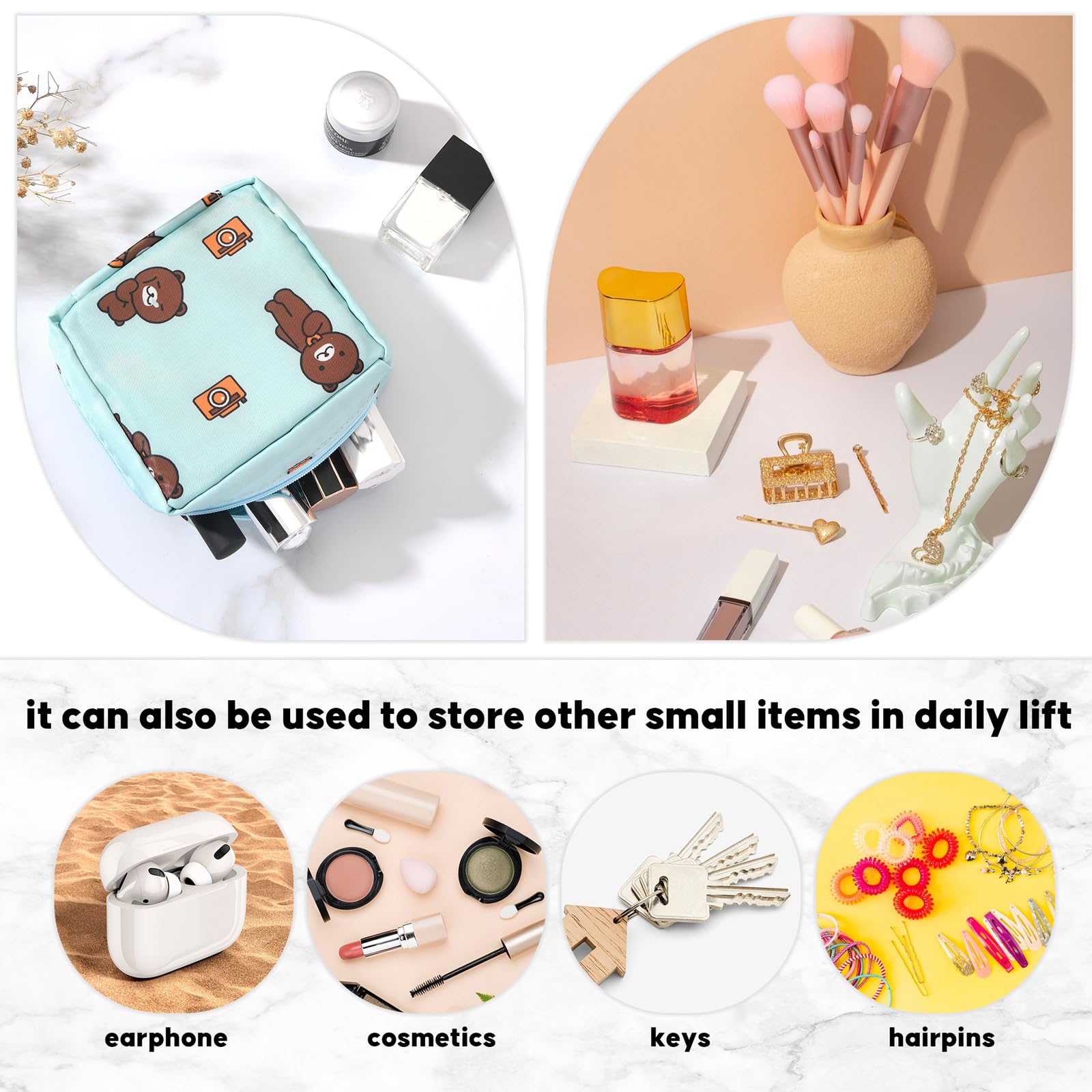4Pcs Period Bag, Sanitary Pad Storage Bag Samll Period Pouch for Purse Cute Menstrual Period Bag Aster buy supplements canada