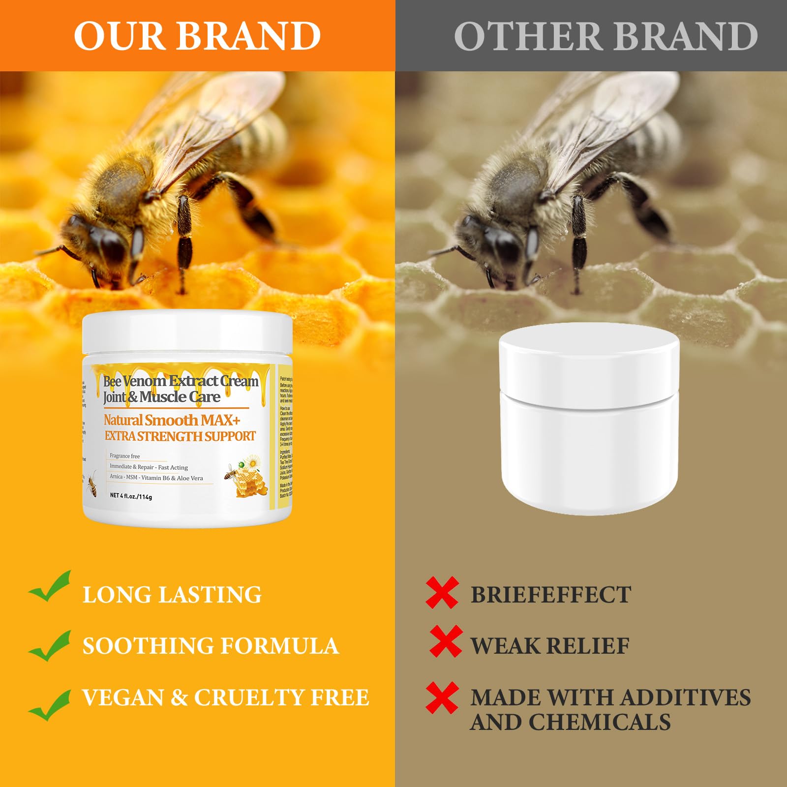 HIKCOSLLY New Zealand Bee Venom Cream, High Strength Recovery Muscle Joint Cream, Natural Organic, Soothe Back, Neck, Hands, Feet, Shoulder, Leg, Knee, Ankle Pain HIKCOSLLY buy supplements canada