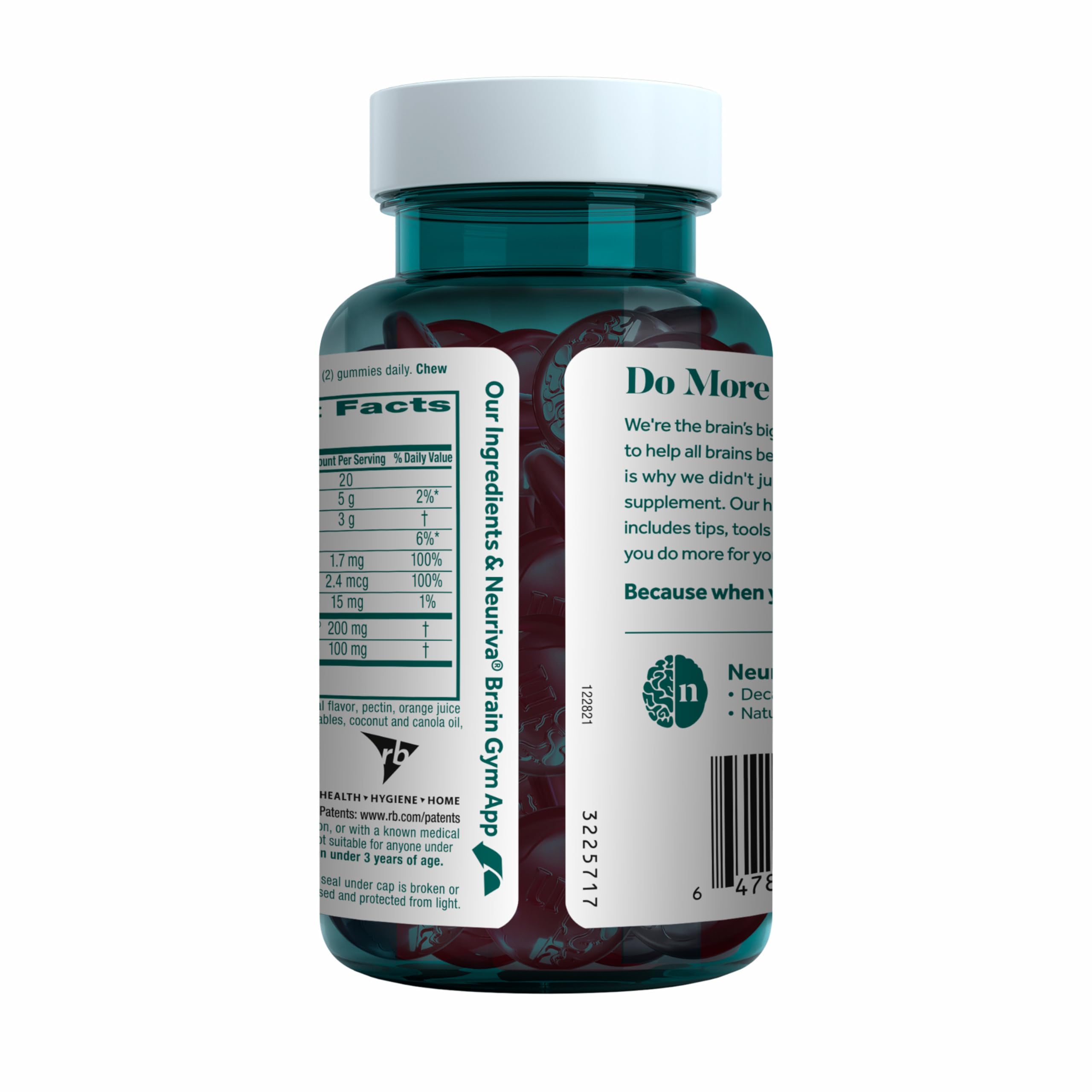 NEURIVA Plus Decaffeinated Nootropic Brain Supplement for Memory, Focus & Concentration & Cognitive Function, Clinically Tested NeuroFactor, Phosphatidylserine, Vitamins B6 B12,50ct Strawberry Gummies NEURIVA buy supplements canada
