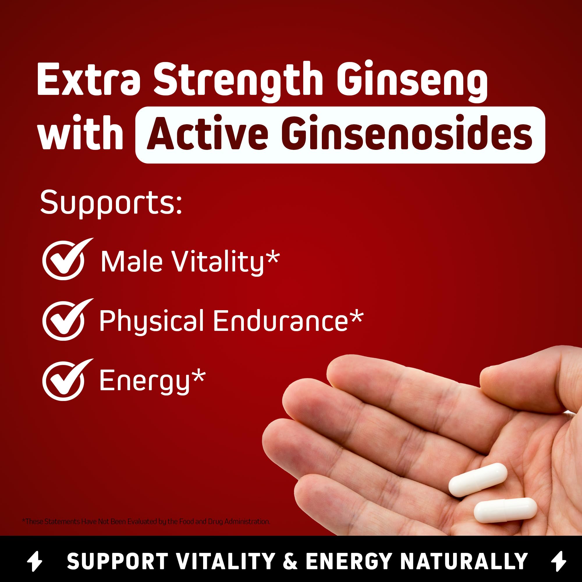 Herbtonics Korean Red Panax Ginseng 1500mg - Energy Supplement for Peak Performance, Focus & Vitality - High Potency Ginseng Root Extract - 240 Vegan Capsules Herbtonics buy supplements canada